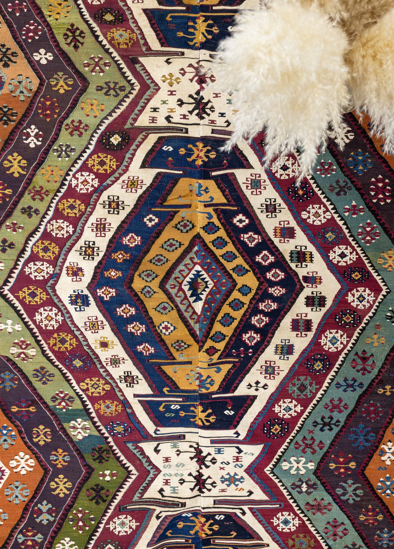 Ereğli El Dokuma Renkli Antika Kilim