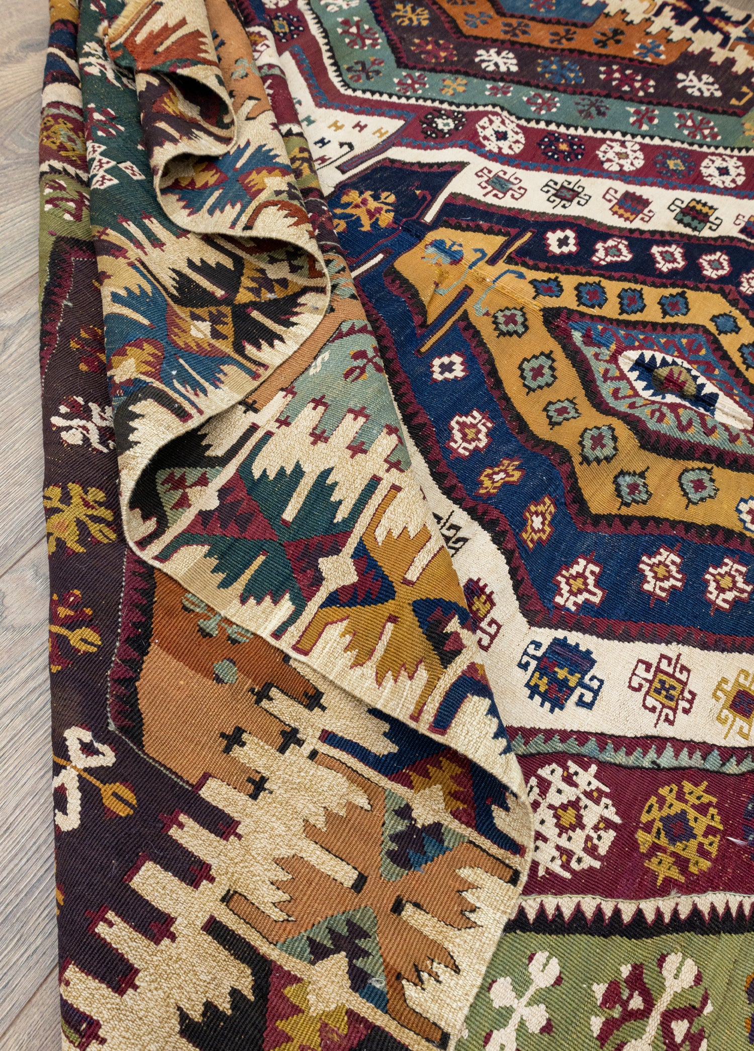 Ereğli El Dokuma Renkli Antika Kilim