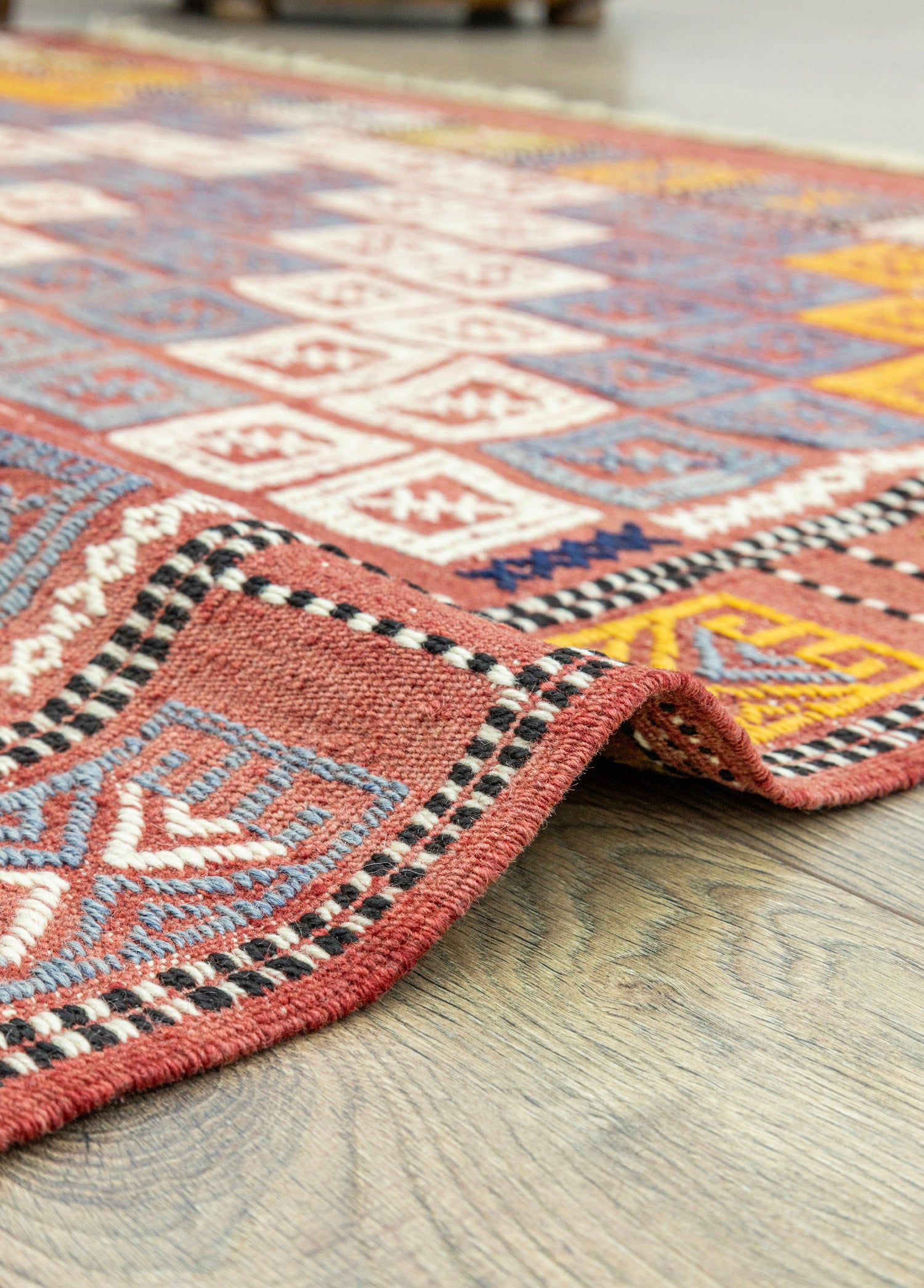 Edra Geometrik Desenli Yün Cicim Kilim 152x222 cm