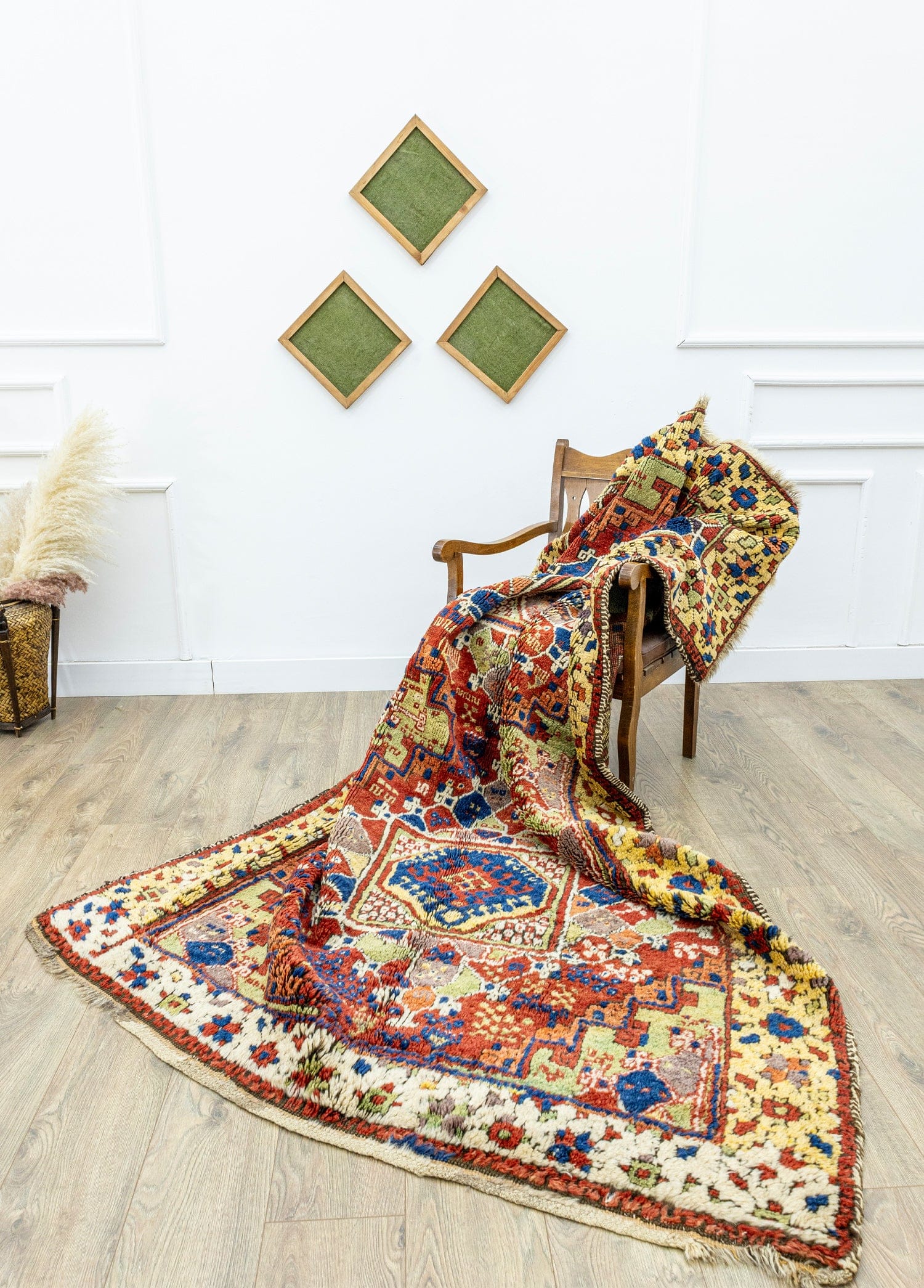99×132“Slow Dance-S” ViNTAGE TURKiSH RUG Aksaray, Hasandağ Hand-Woven Antique Carpet – Soho Antiq