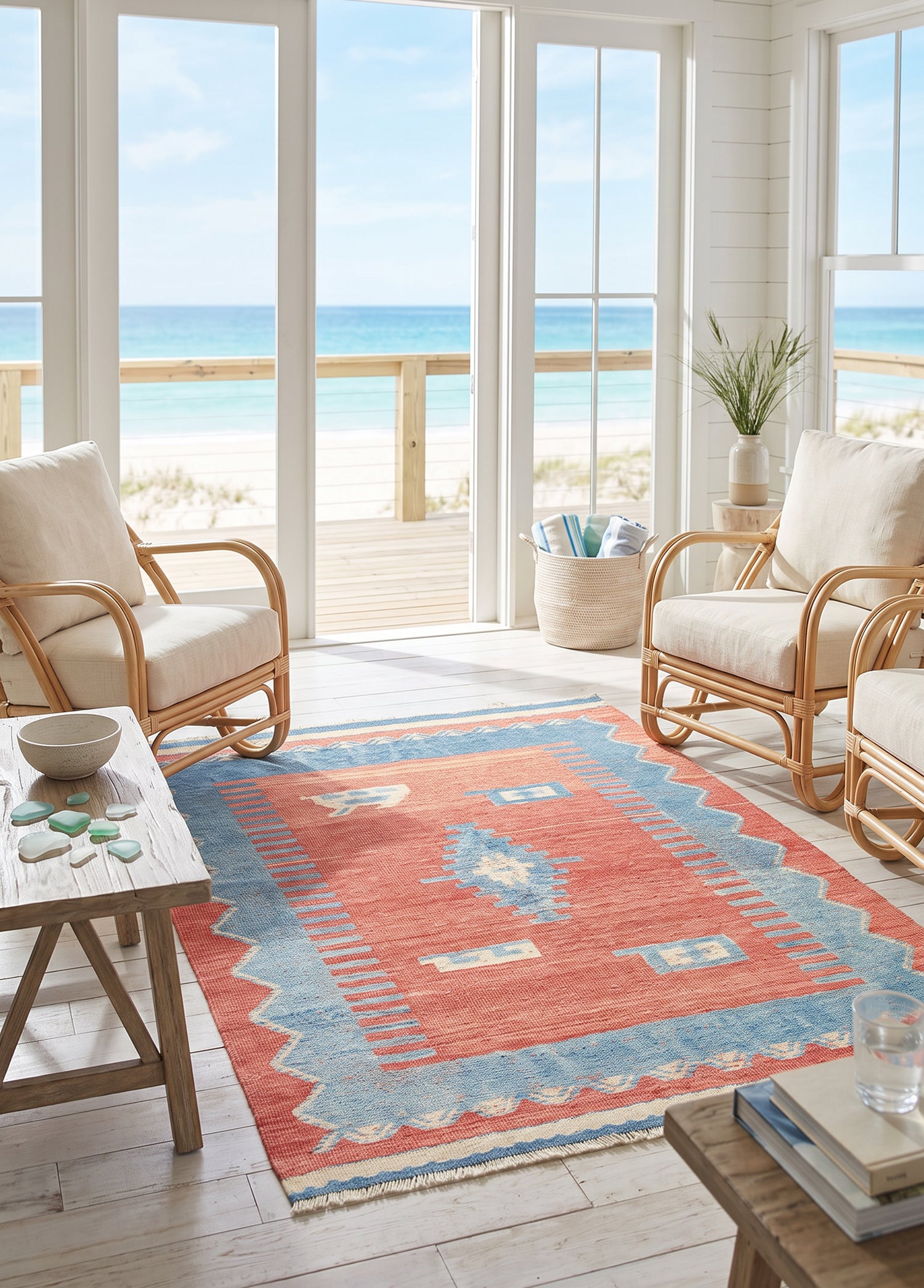 Azelya Dekoratif Yün Halı Kilim 106x140 cm
