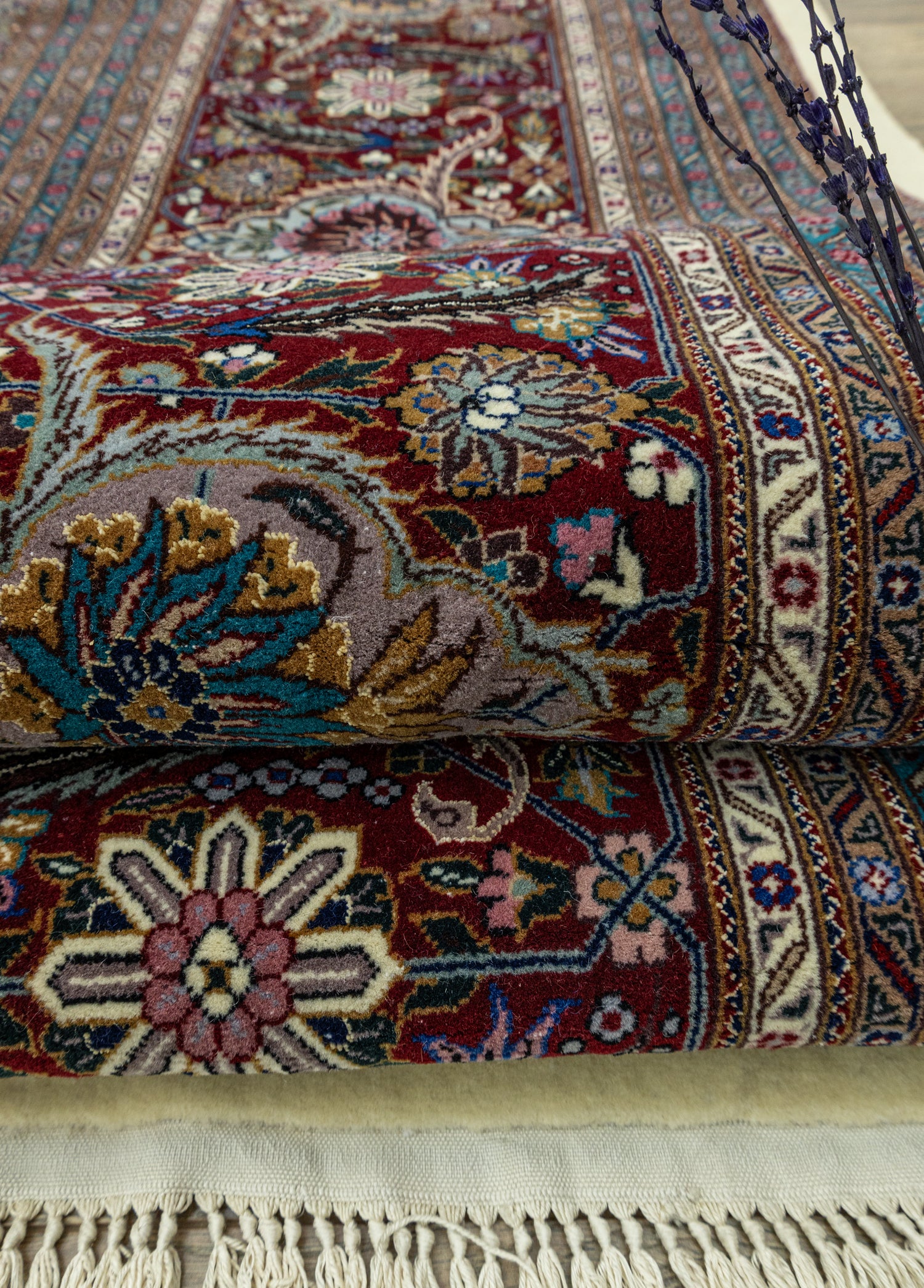 Eyvan Büyük El Dokuma Tebriz İran Halısı 370x455 cm