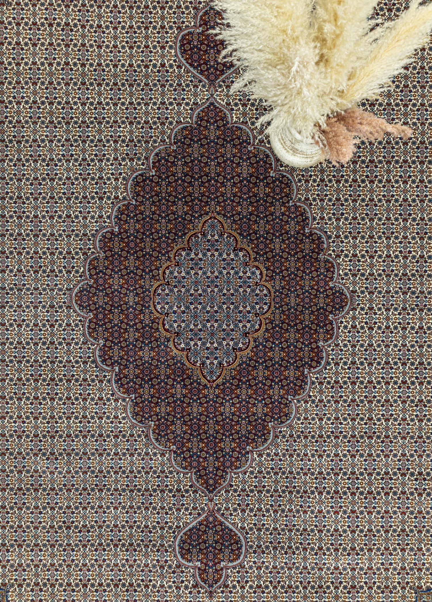 Eyvan Büyük El Dokuma Tebriz İran Halısı 370x455 cm