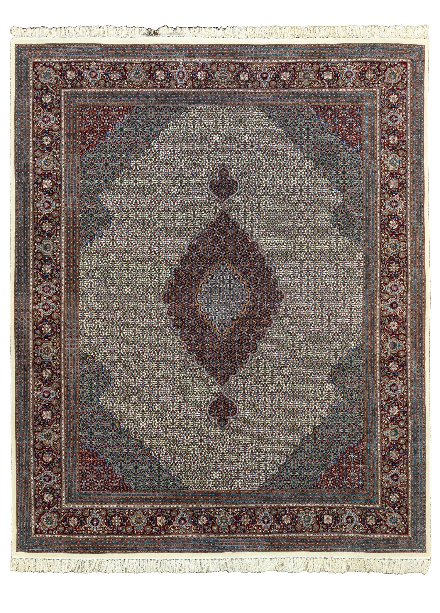 Eyvan Büyük El Dokuma Tebriz Halısı 370x455 cm