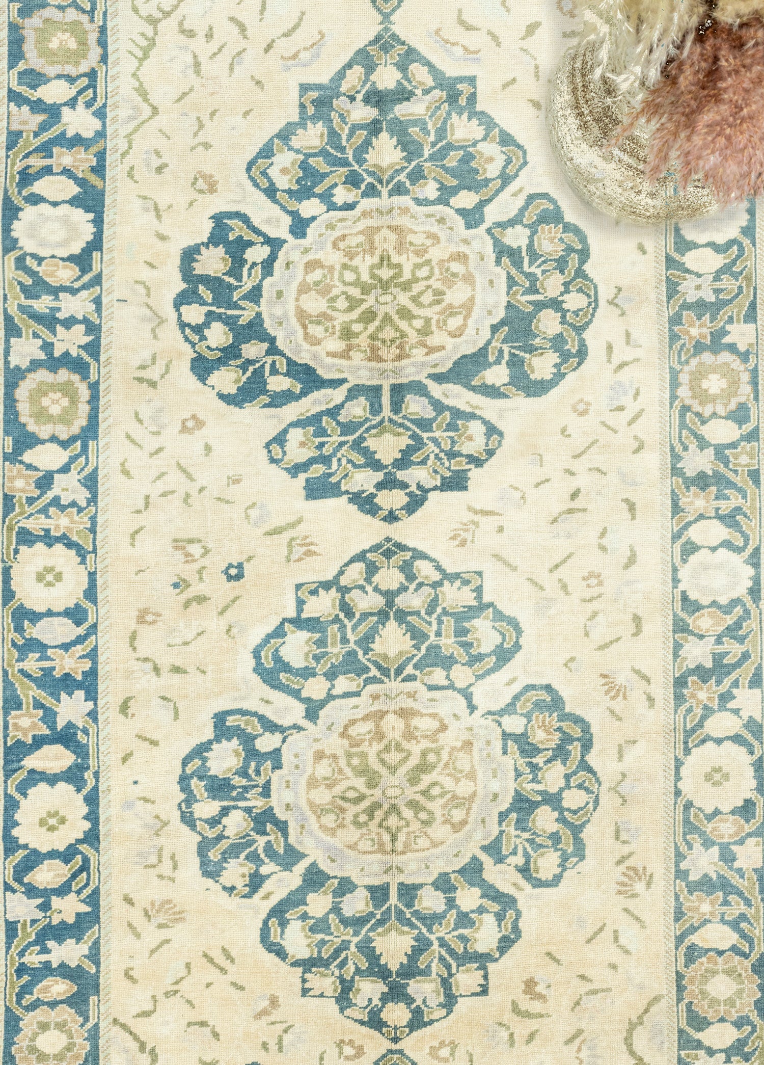 Tunay Floral Desenli El Dokuma Yün Halı 167x354 cm
