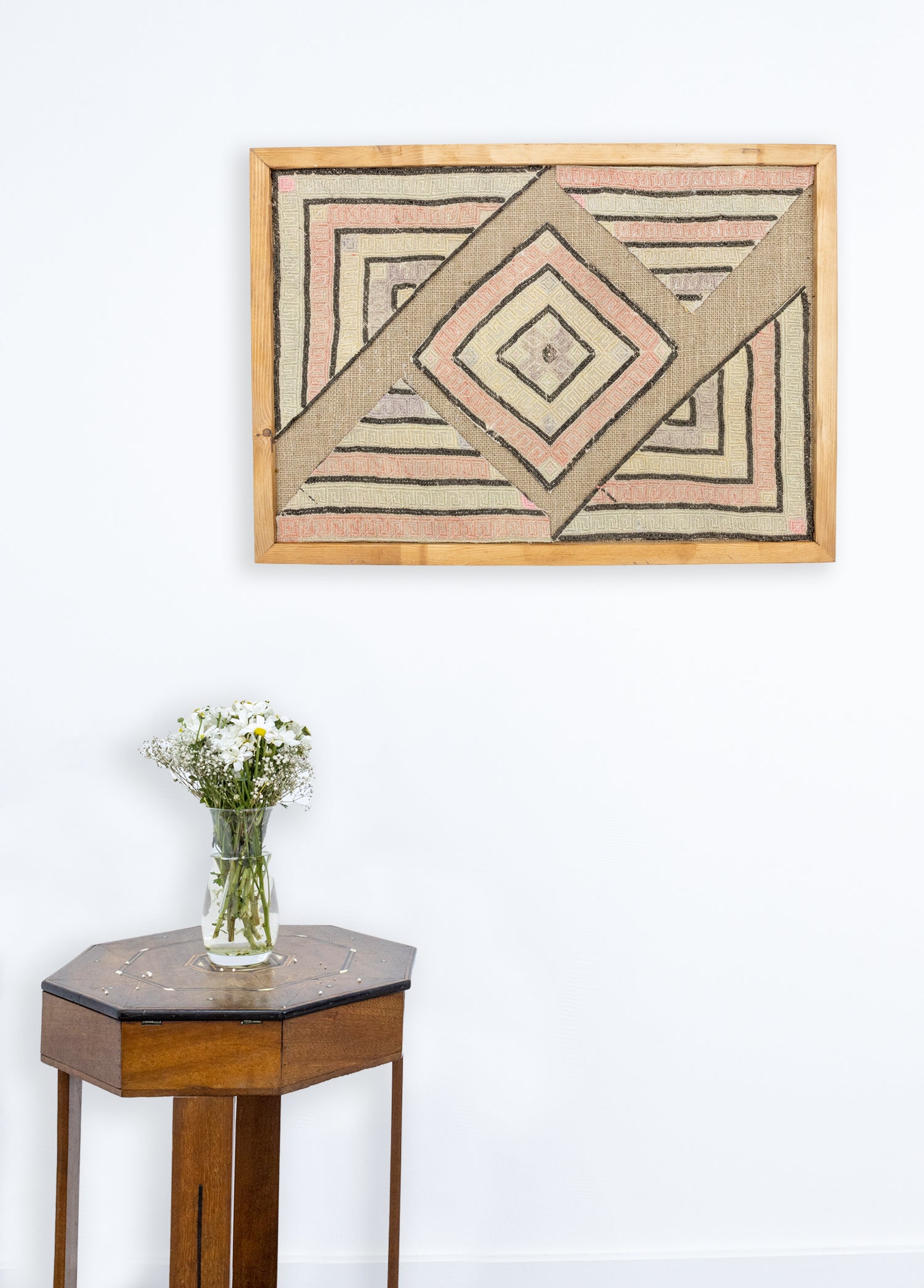 Perni Geometrik Halı Motifli Duvar Çerçevesi 70x50 cm