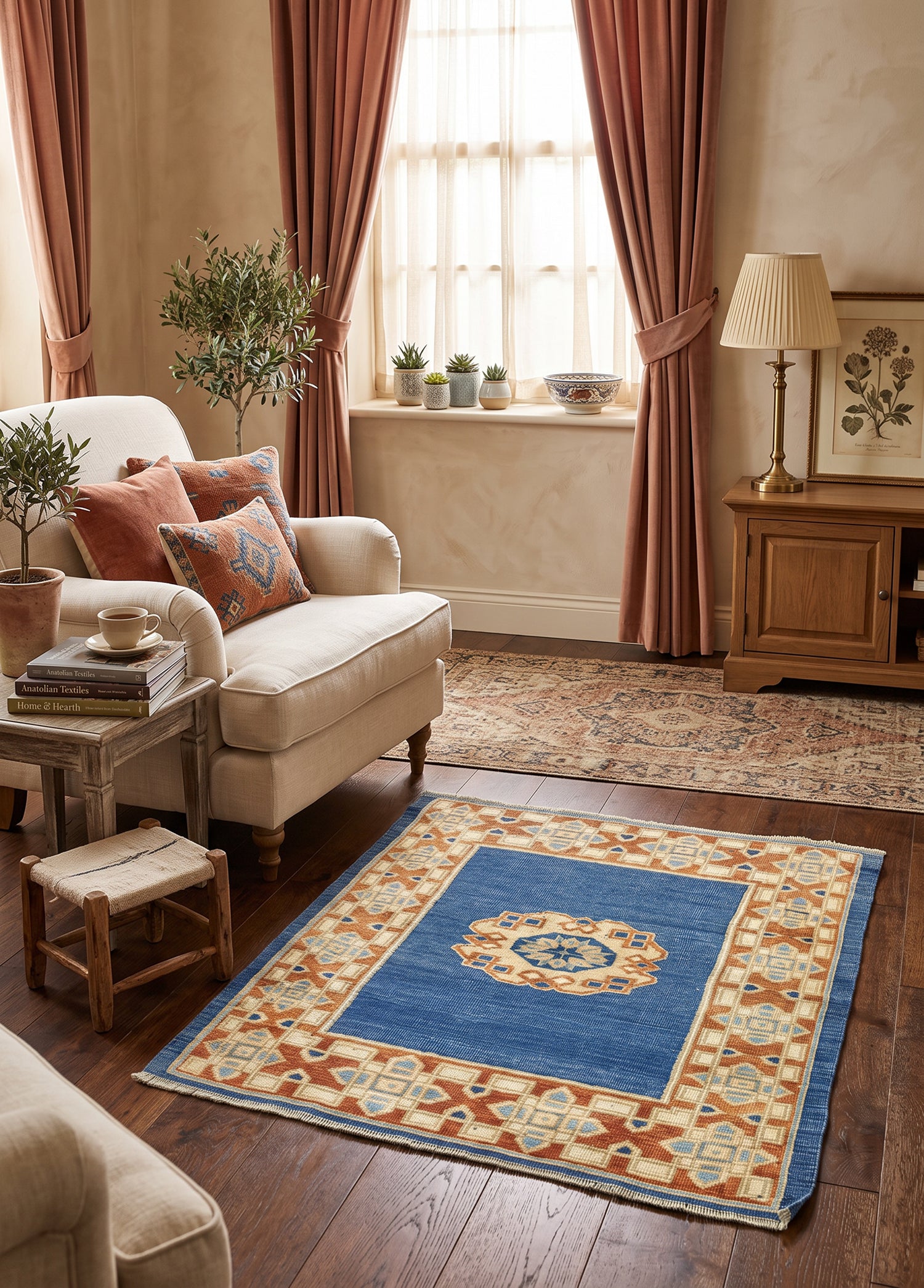 Zinya Dekoratif Yün Halı Kilim 107x120 cm
