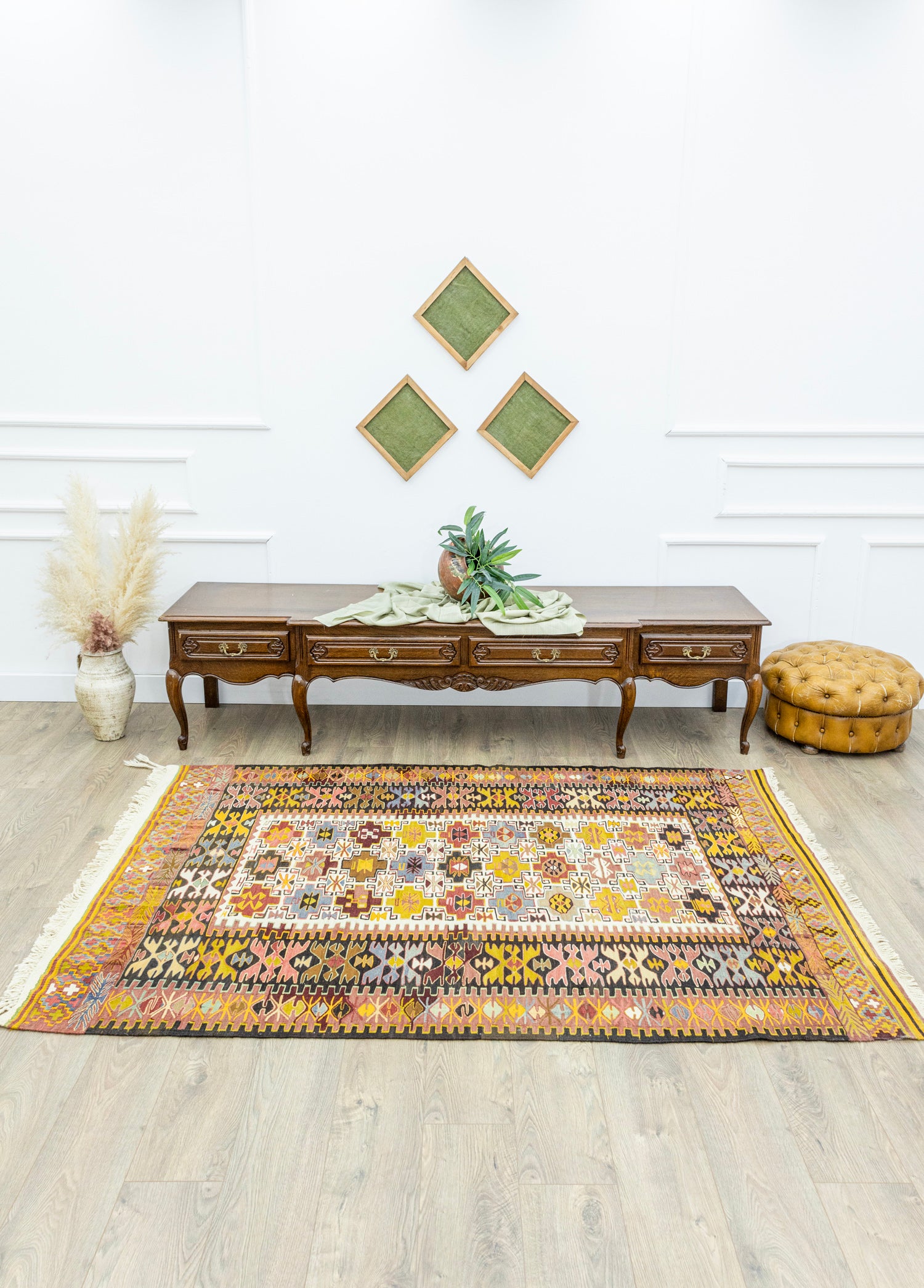 Rissa Geometrik Tasarımlı El Dokuma Kilim 152x220 cm