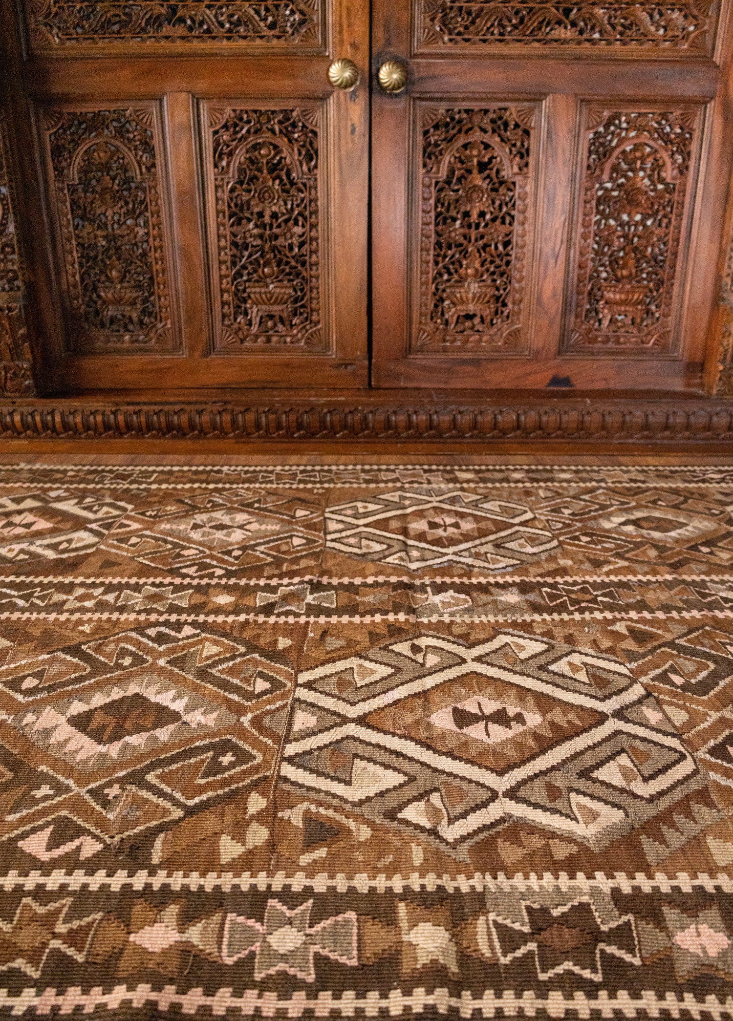 Linda Vintage Rustic Wool Rug 140x362 cm