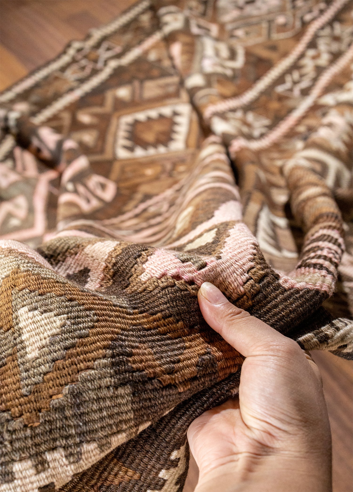 Linda Vintage Rustic Wool Rug 140x362 cm