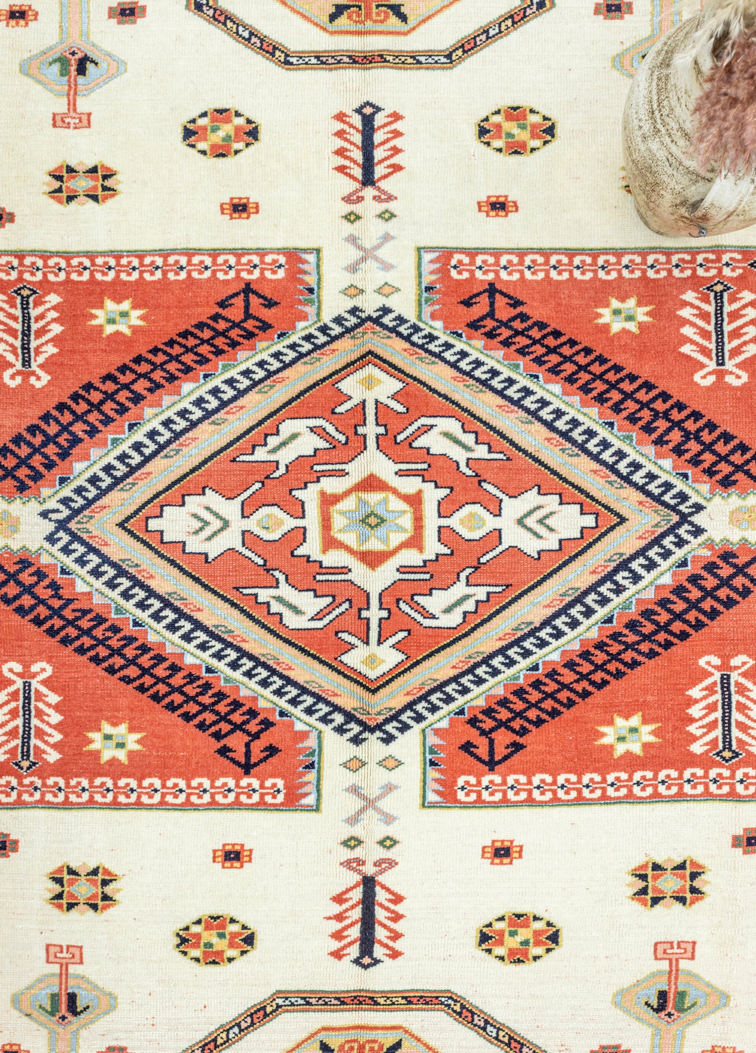 Orchis El Dokuma Geometrik Tasarımlı Yün Halı 221x288 cm