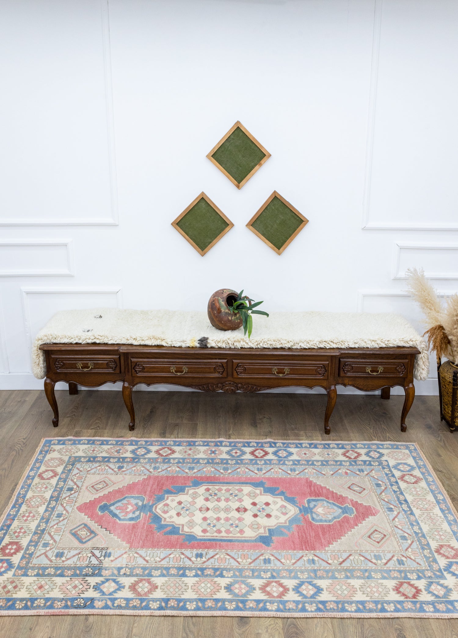 Bala Renkli El Dokuma Taşpınar Halısı 133x222 cm