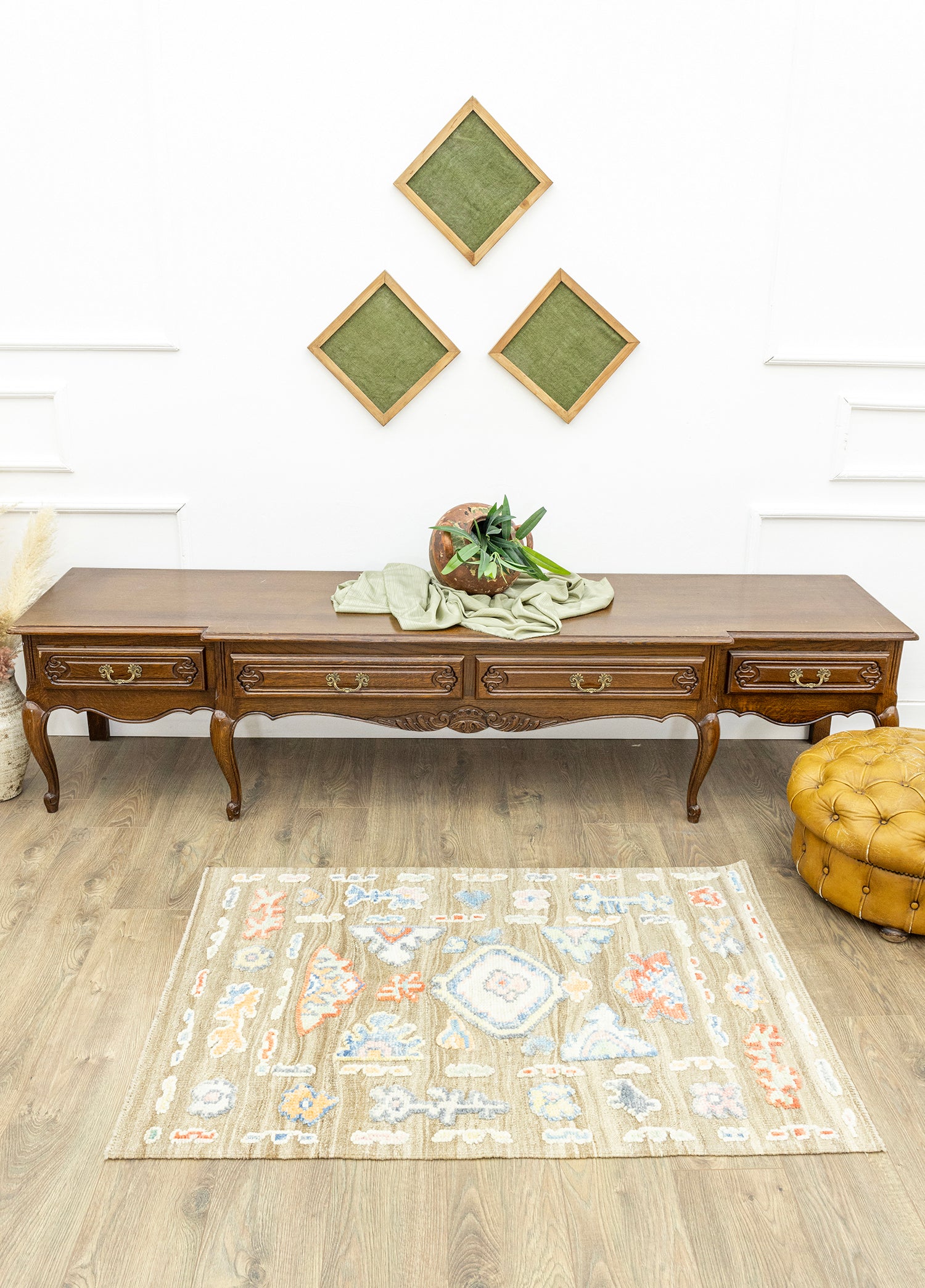 Aras Kahverengi Abrajlı El Dokuma Halı Kilim 93x131 cm