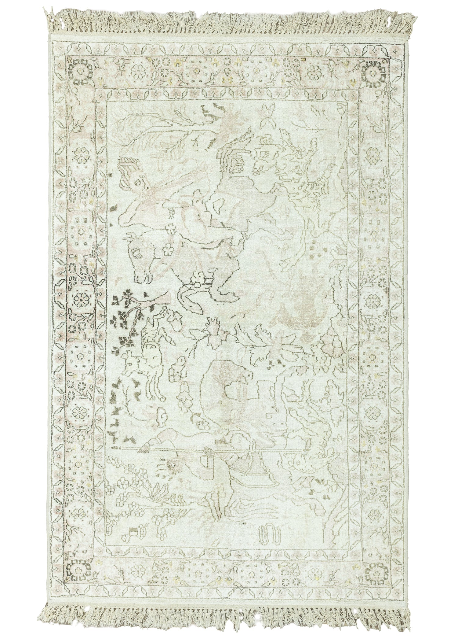 Marinel Figürlü El Dokuma İran Halısı 95x151 cm