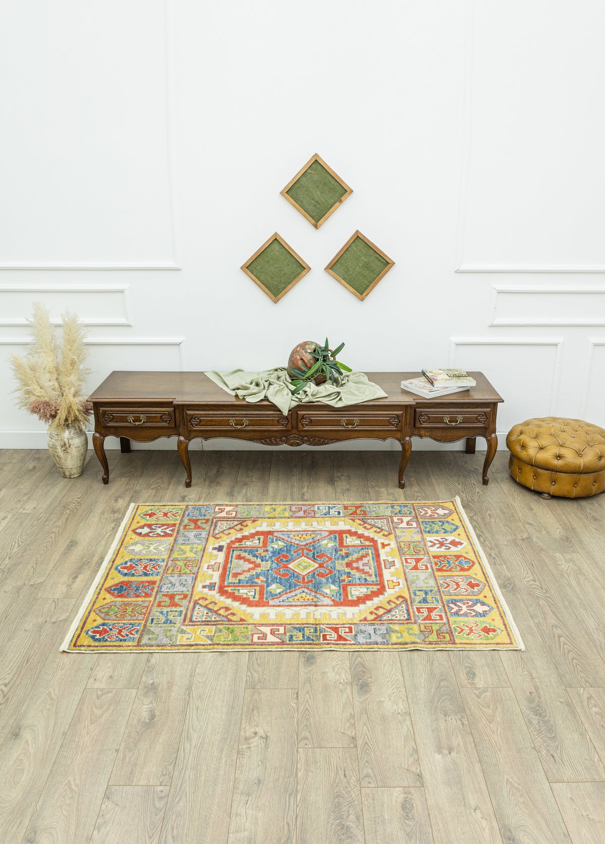Virel Geometrik Tasarımlı Yün Halı 122x174 cm