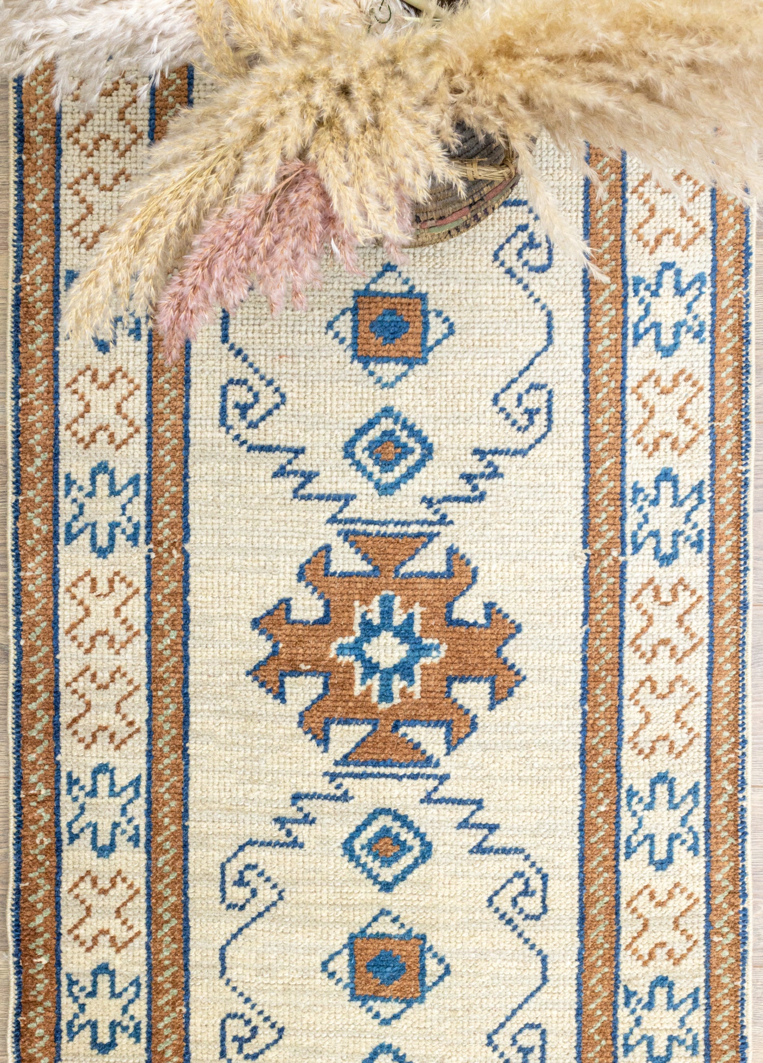 Selce Rustik Desenli El Dokuma Yün Yolluk 78x535 cm