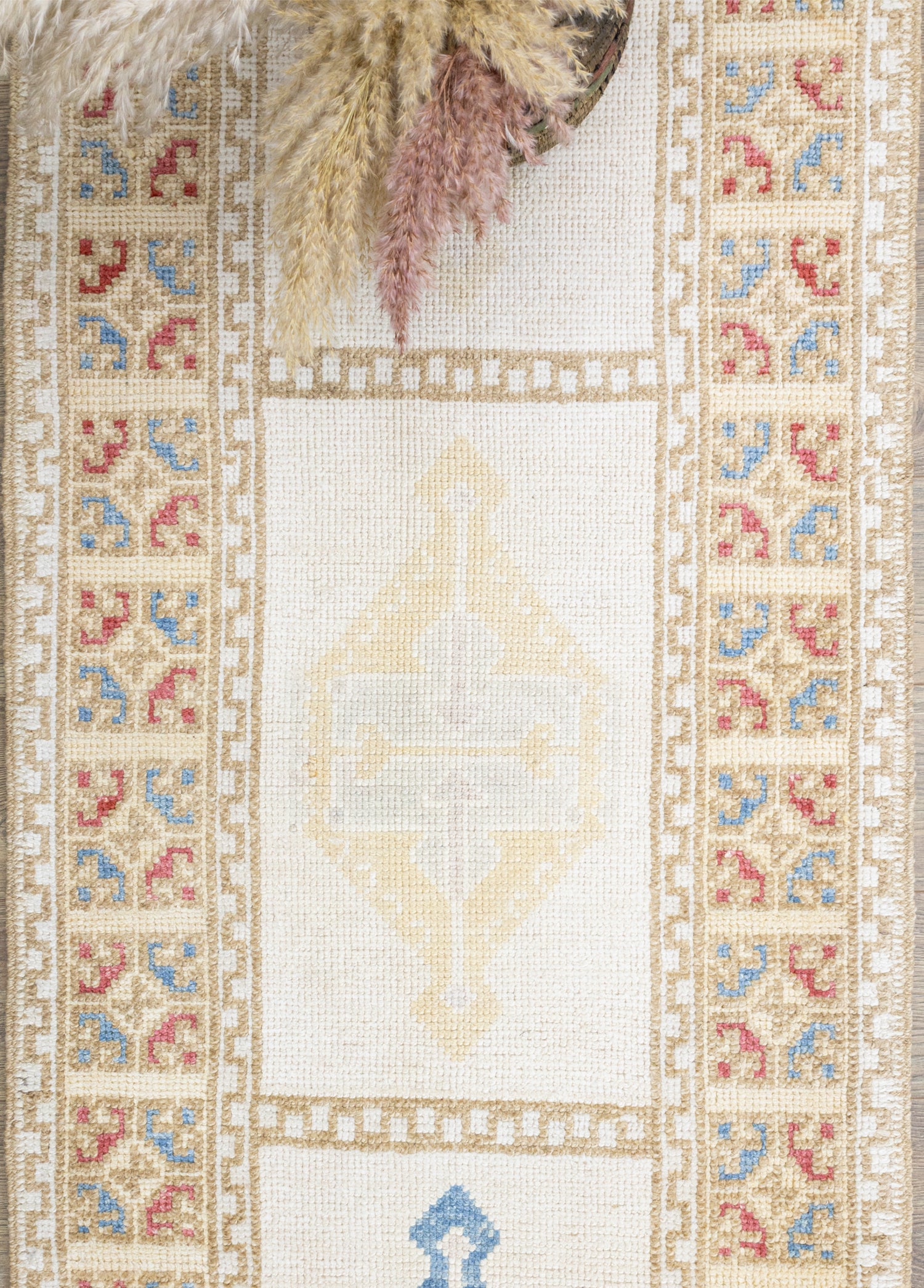 Tıraz Bordür Desenli El Dokuma Uşak Yolluk 81x408 cm