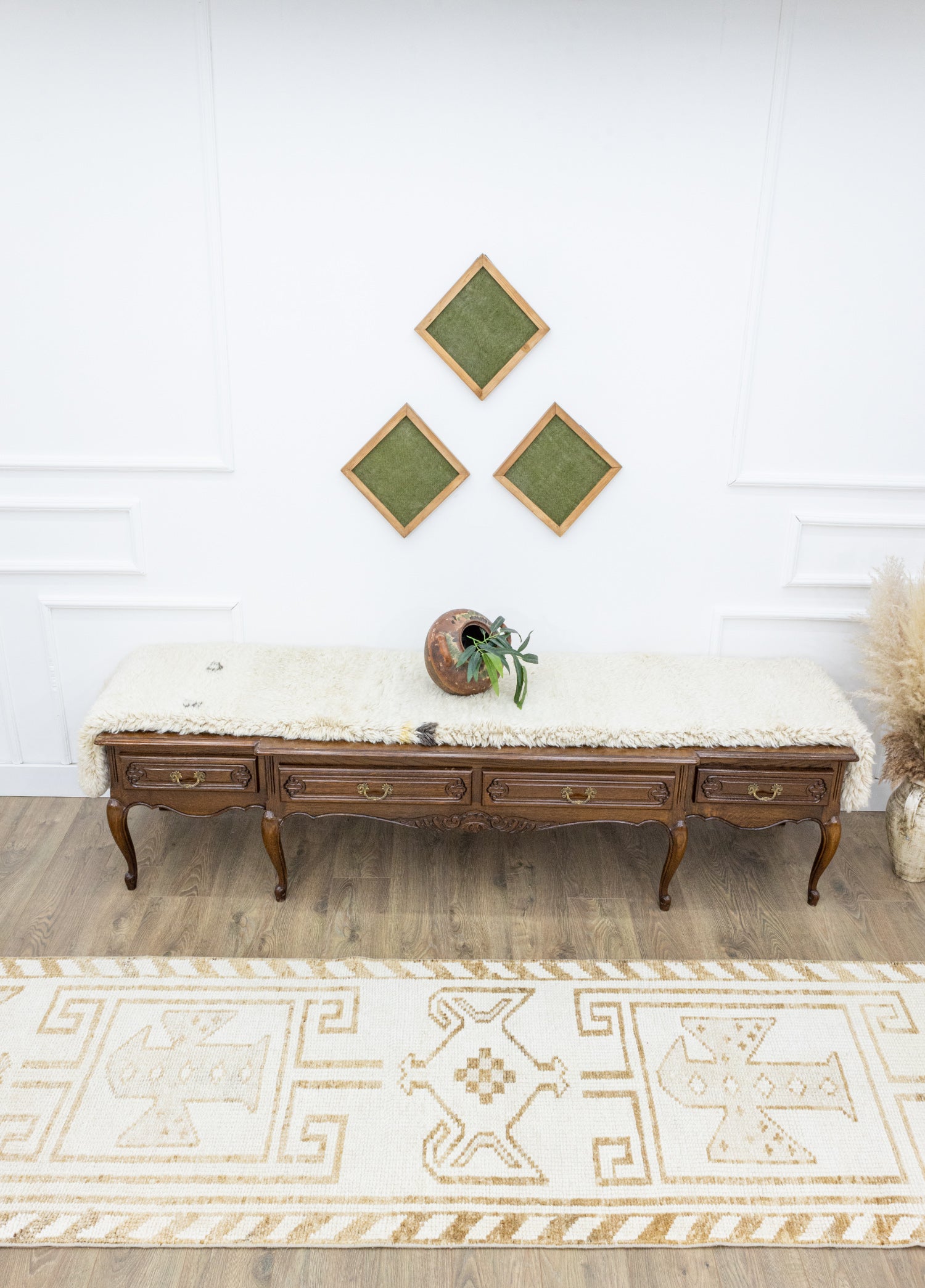 Beyce İlkel Desenli Herki El Dokuma Yolluk 61x371 cm