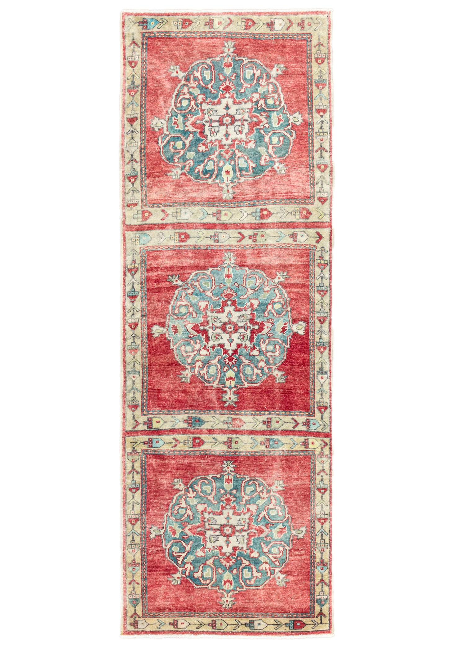 Krista Madalyon Desenli El Dokuma Yolluk 81x240 cm