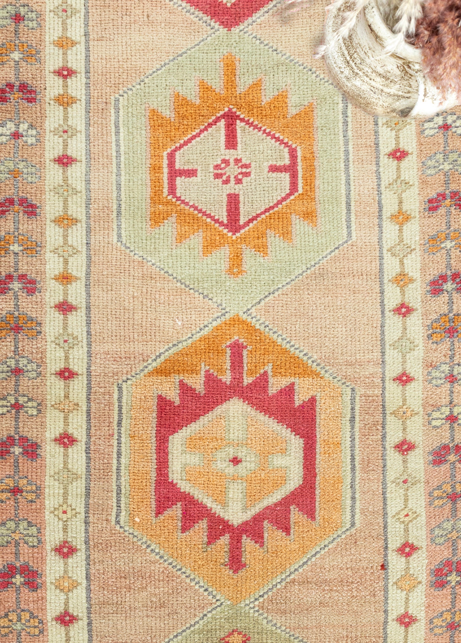 Tayeçe El Dokuma Yün Herki Yolluk Halı 88x364 cm