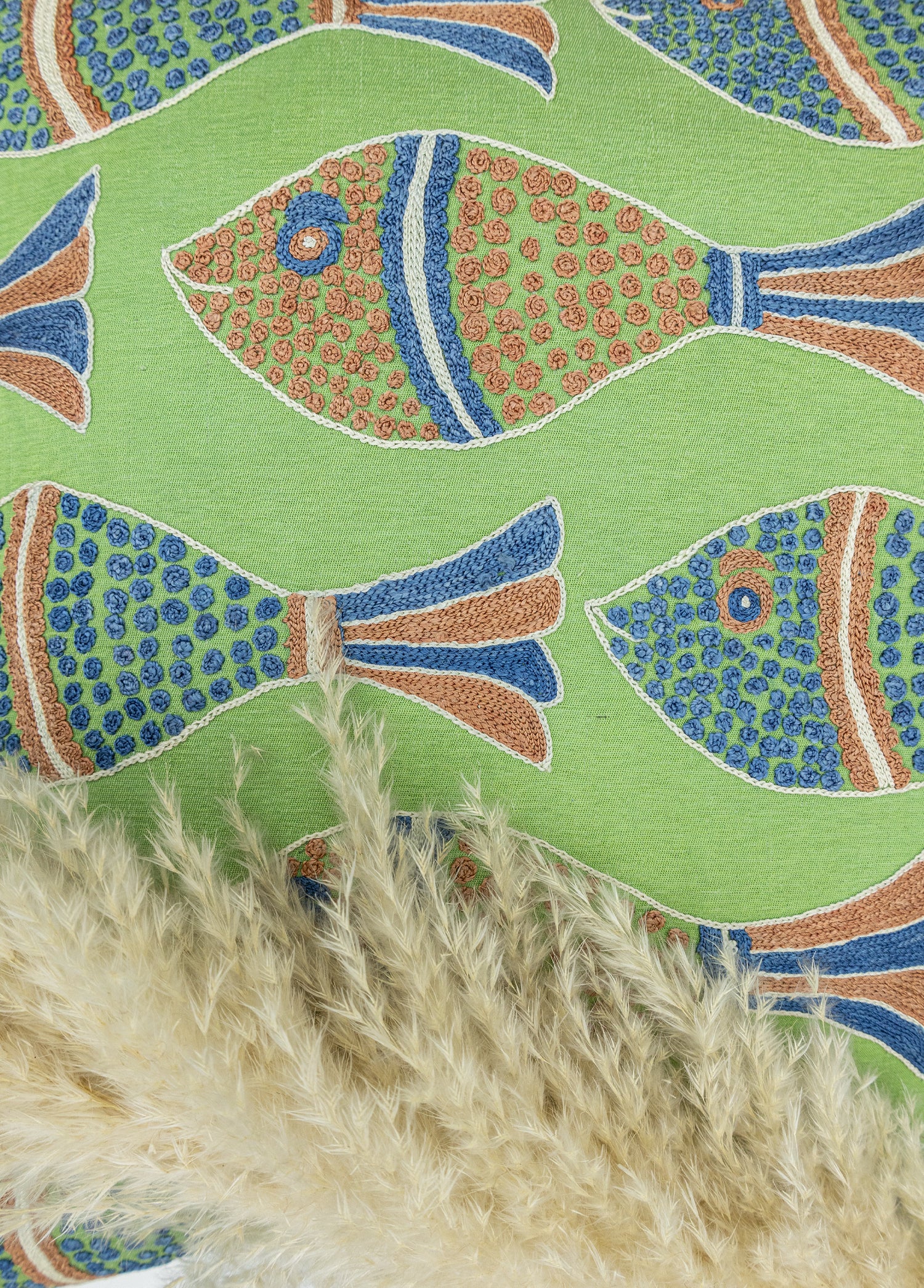Kiyra Balık Desenli Modern Kırlent 50x50 cm