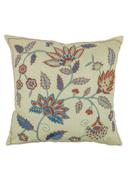 Abike Çiçek İşlemeli İpek Kırlent 50x50 cm