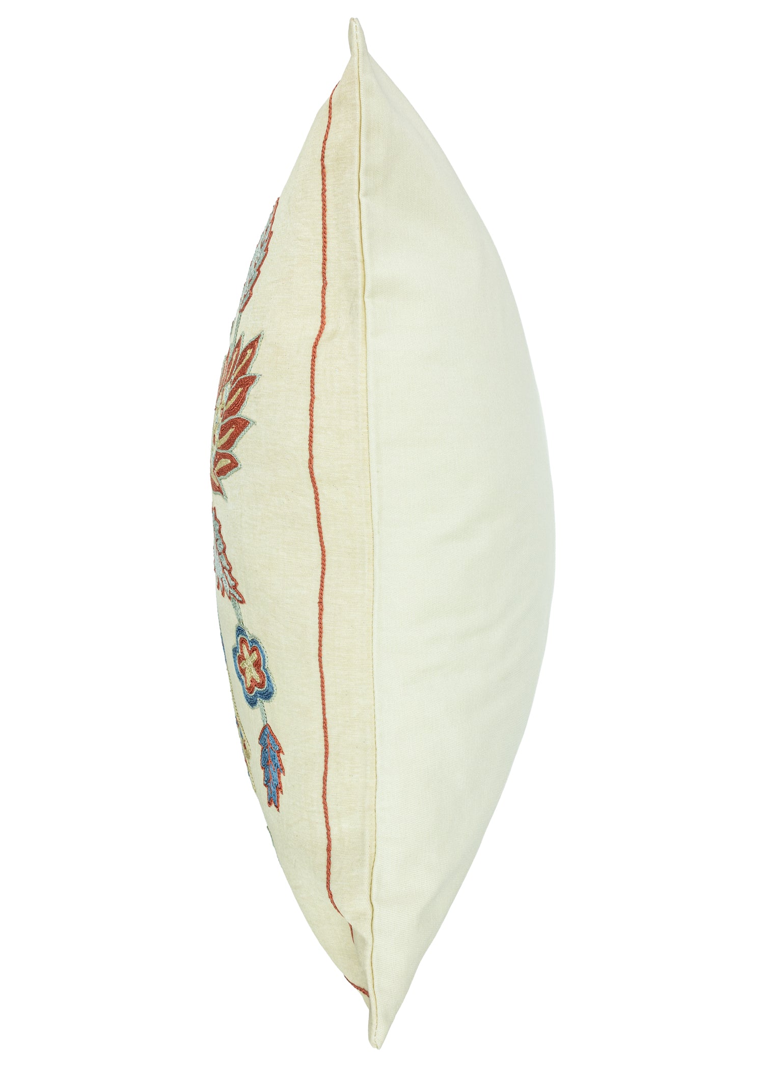 Abike Çiçek İşlemeli İpek Kırlent 50x50 cm