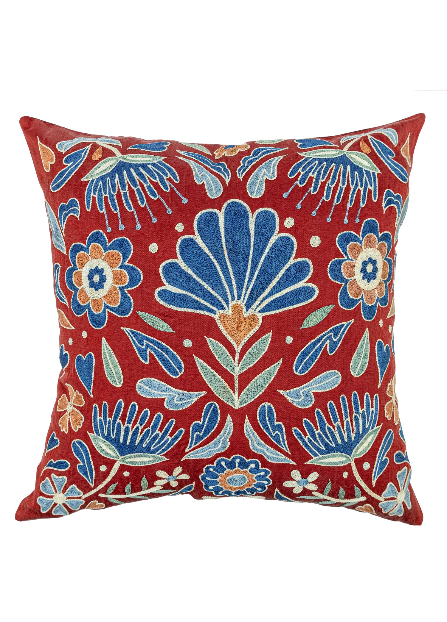 Miyane El Yapımı Kırmızı İpek Kırlent 50x50 cm