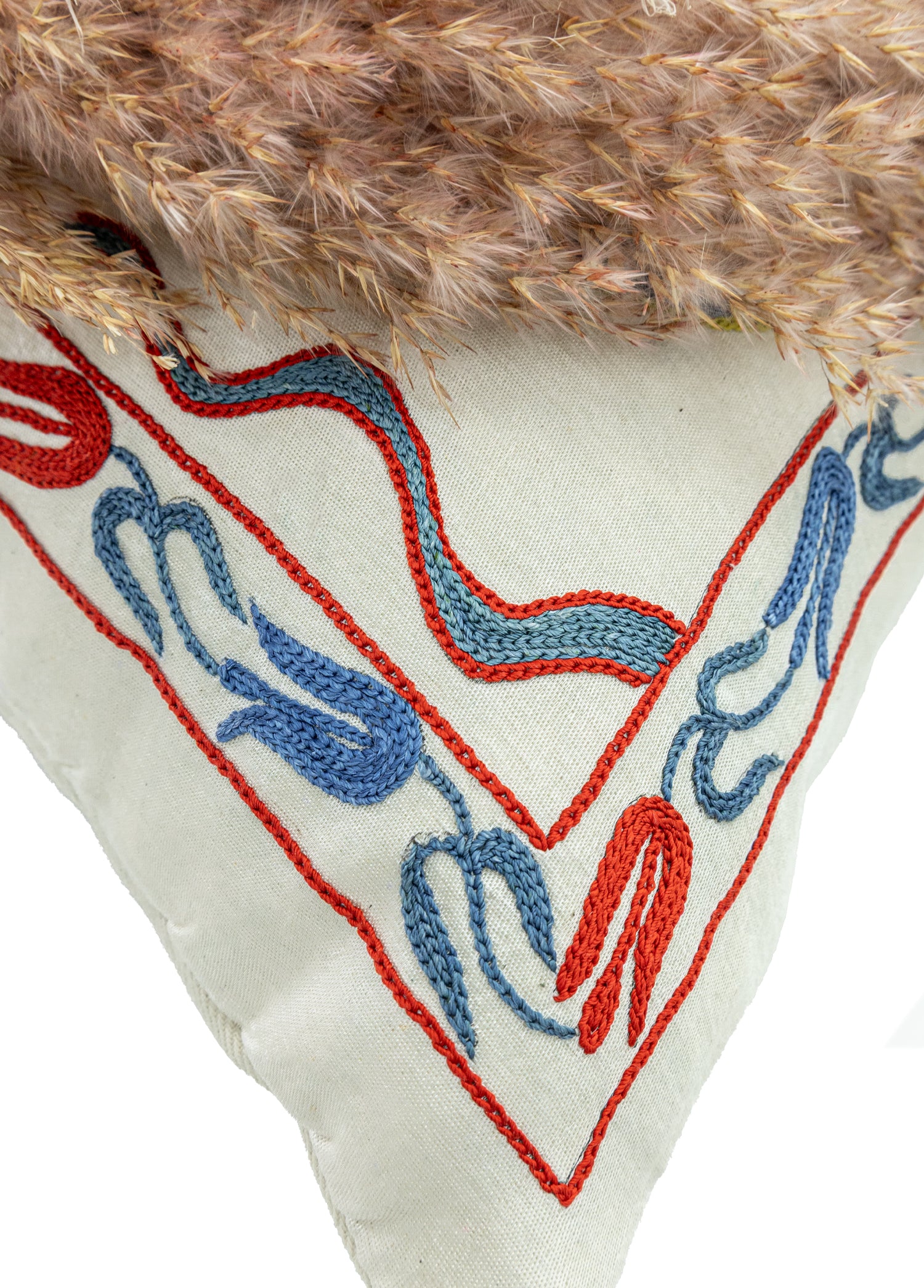 Aras Lale Desenli İpek Kırlent 50x50 cm