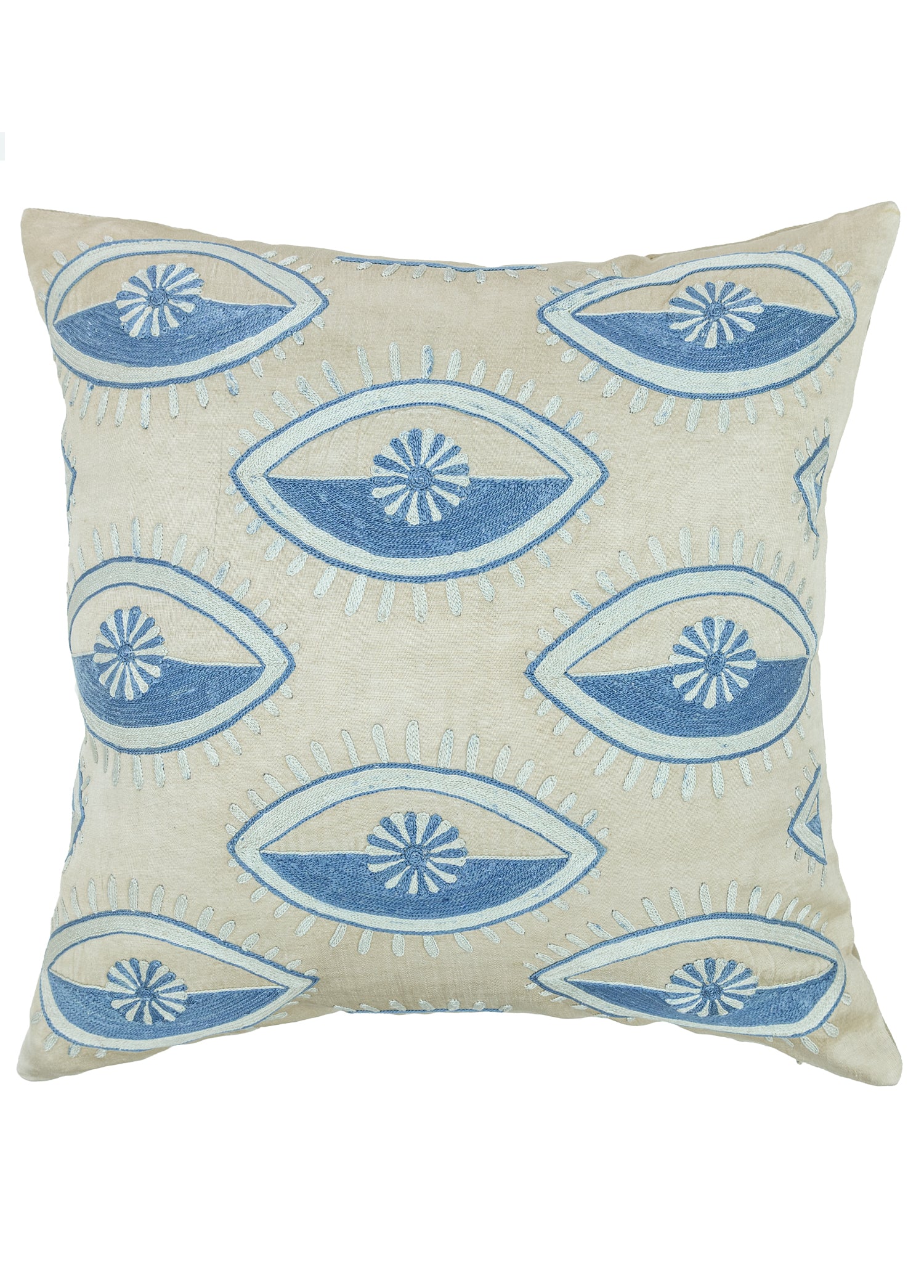 Elyra Göz Desenli İpek Kırlent 50x50 cm