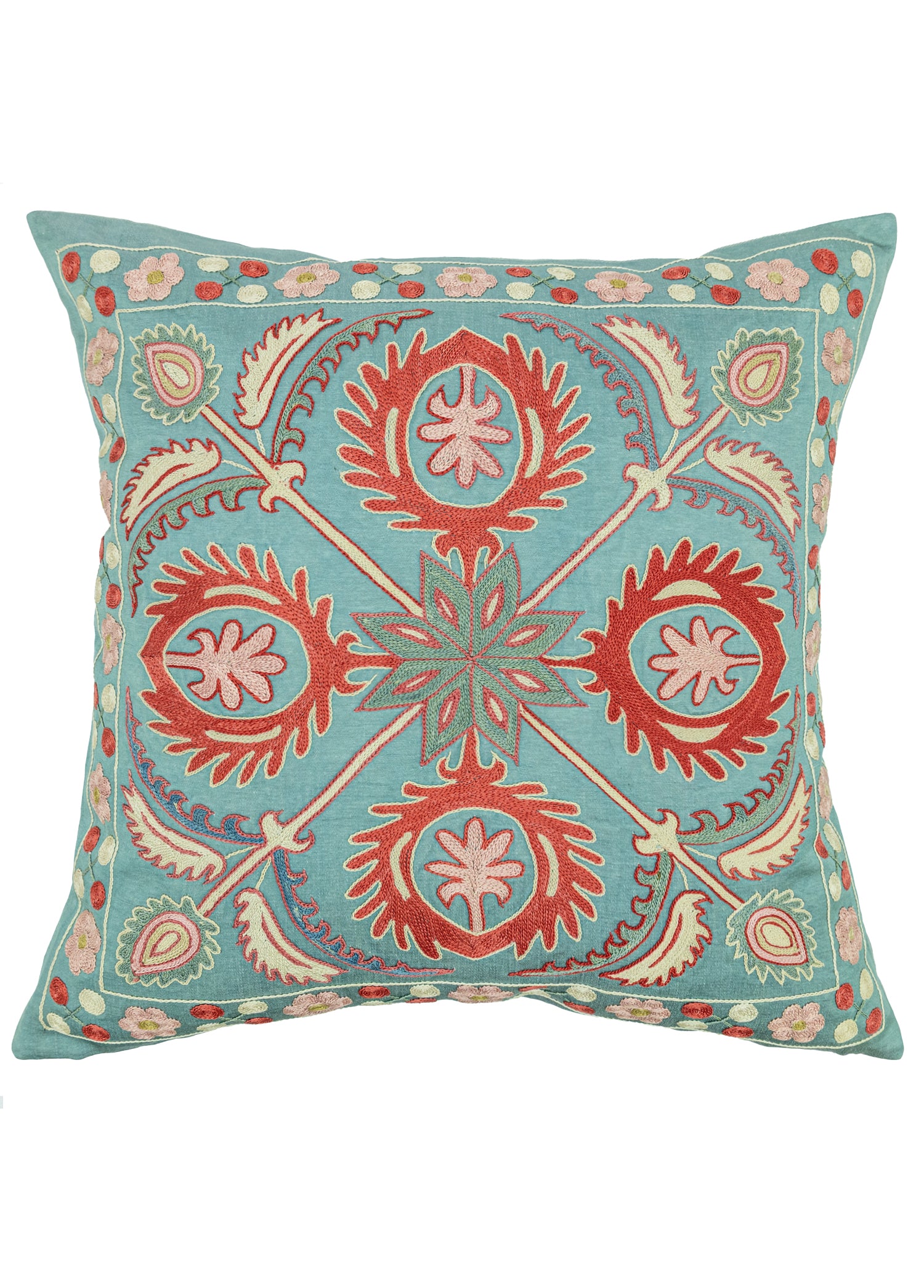 Tilun El Yapımı Yeşil İpek Kırlent 50x50 cm