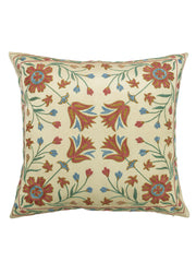 Alyen Çiçekli İpek Kırlent 50x50 cm