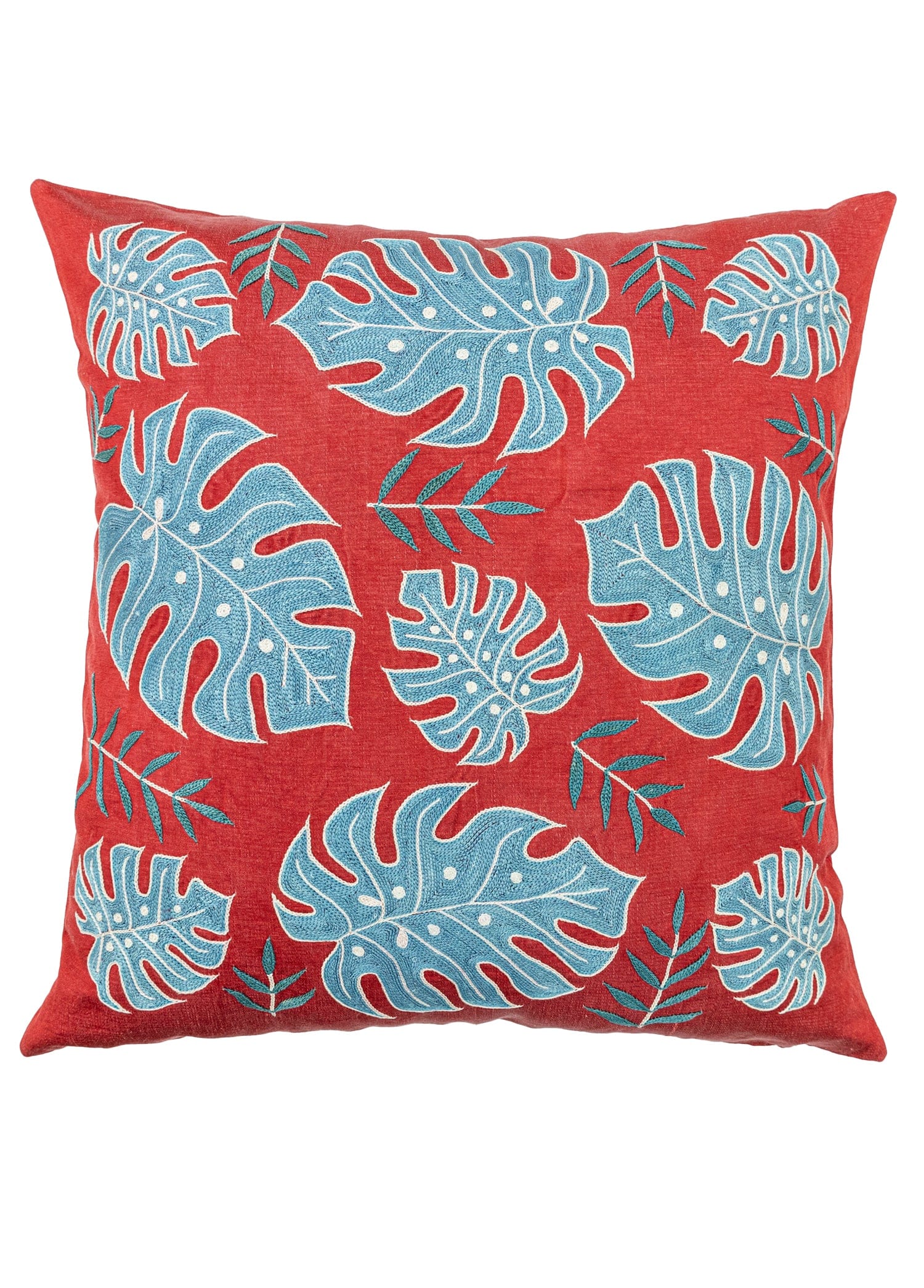 Astra Yaprak Desenli İpek Kırlent 50x50 cm