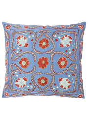 Riva Çiçekli İpek Suzani Kırlent 50x50 cm