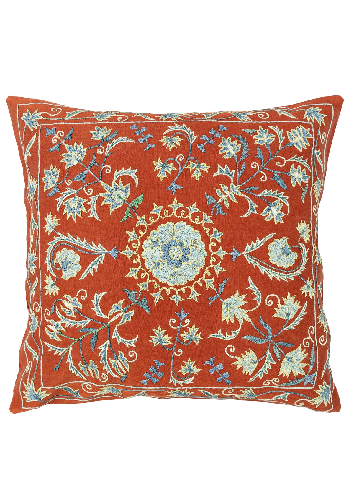 Pepuza El Yapımı İpek Suzani Kırlent 50x50 cm