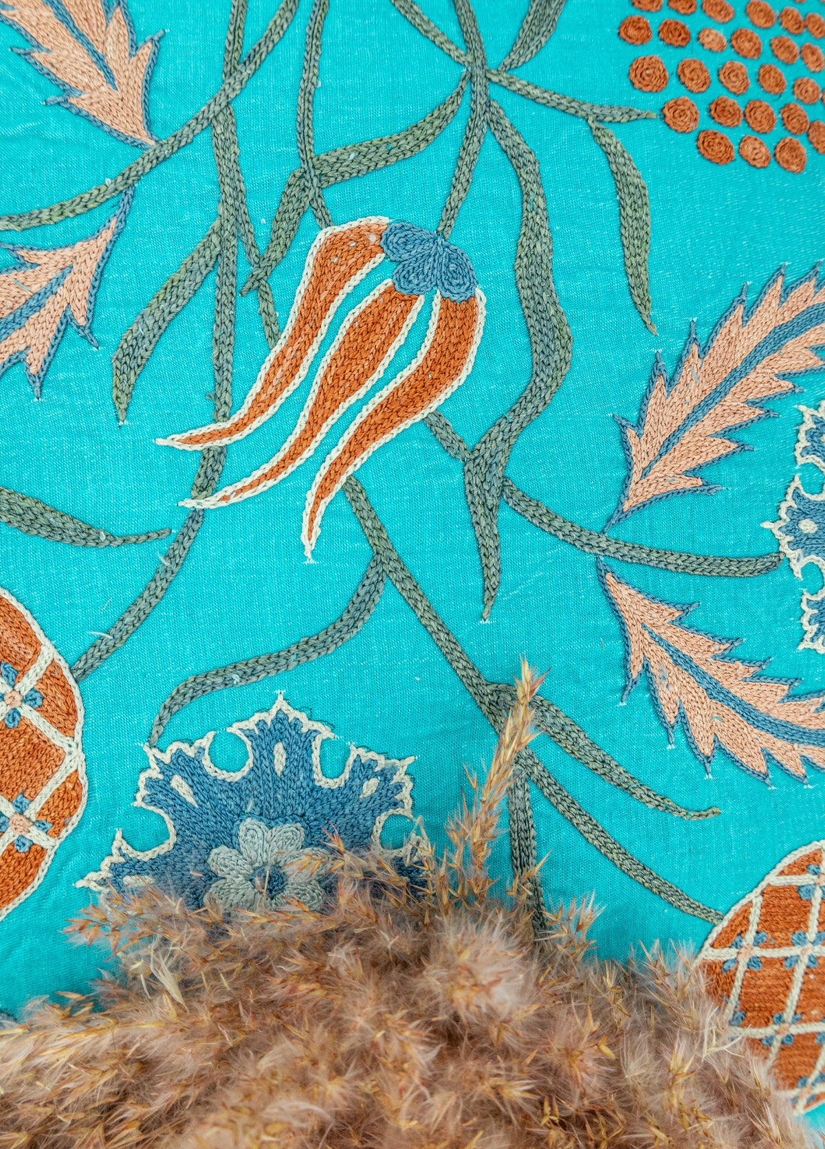 Tuvan El Yapımı Suzani Kırlent 50x50 cm