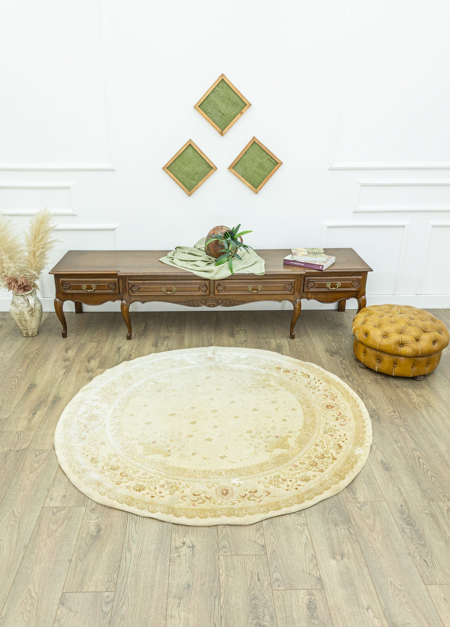 Vera El Dokuma Yuvarlak İpek Halı 160x175 cm