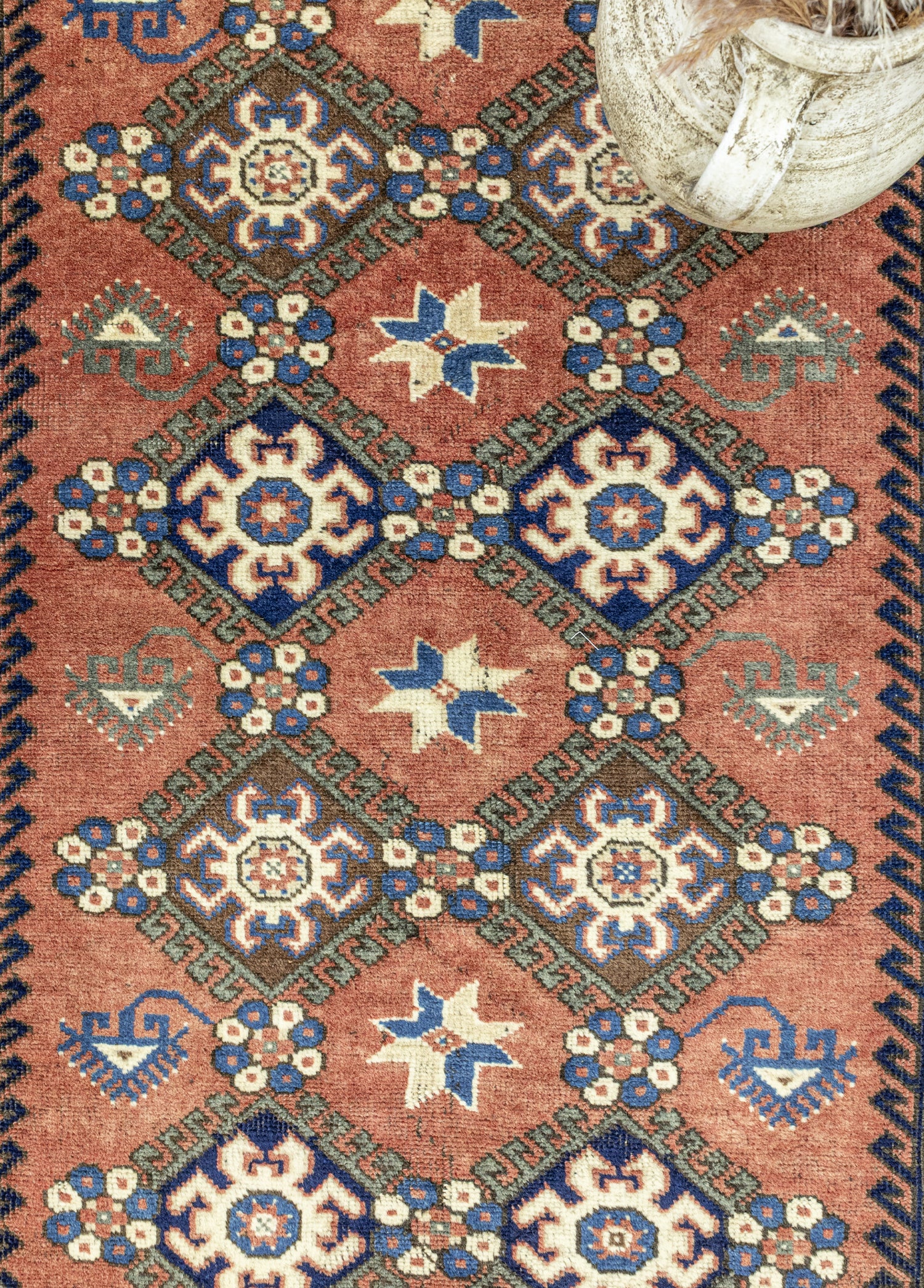 Pomelon Etnik Desenli Yün Halı 156x248 cm