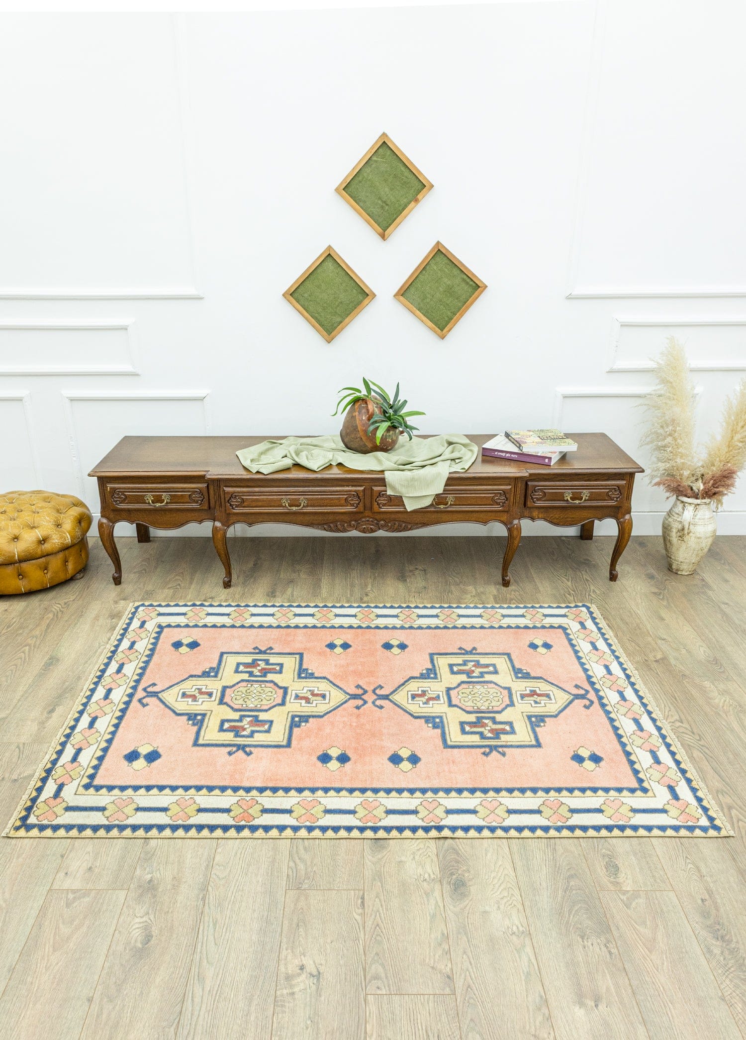 Giyza Rustik Desenli Yün Halı 126x190 cm