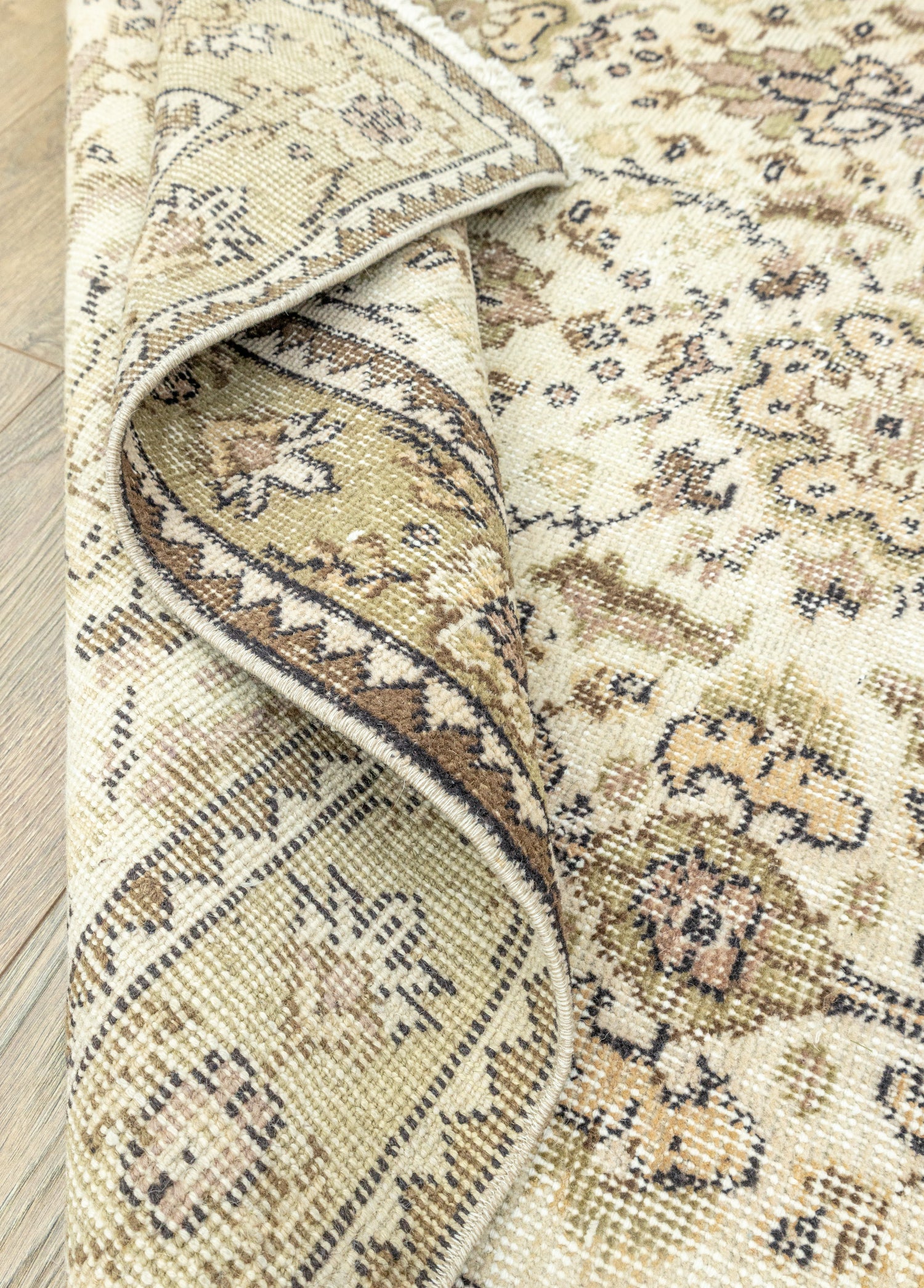 Fida Natural El Dokuma Vintage Halı 113x202 cm
