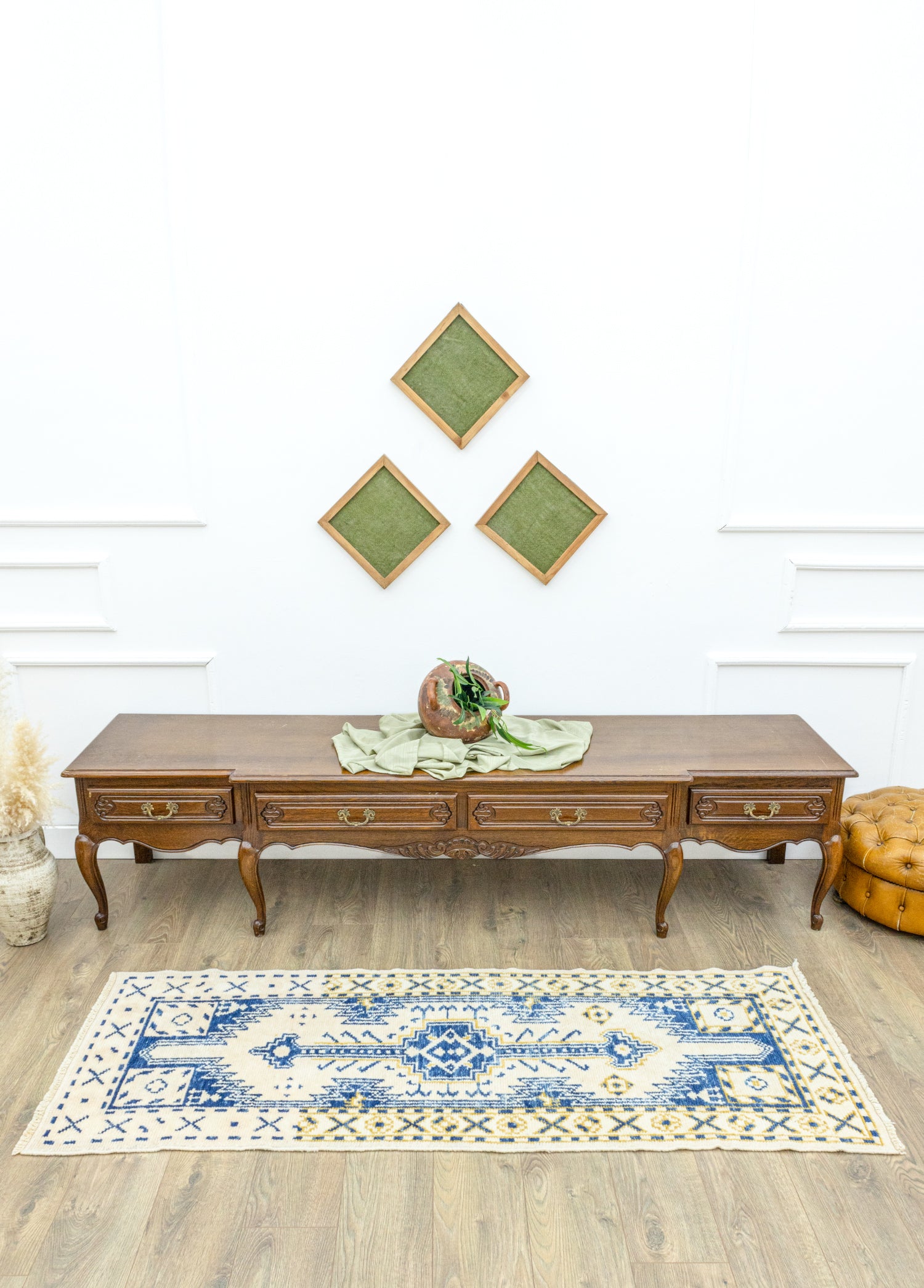 Madiyar Geometrik Motifli Yün Yolluk 72x191 cm