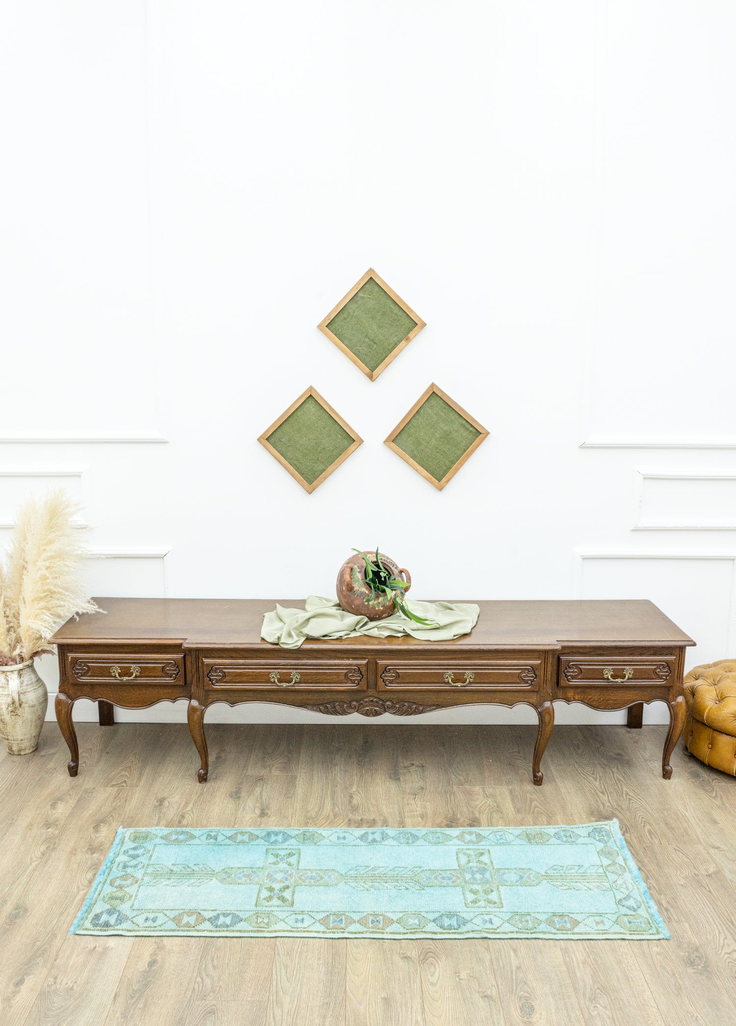 Atela El Dokuma Mavi Yün Yolluk 57x158 cm