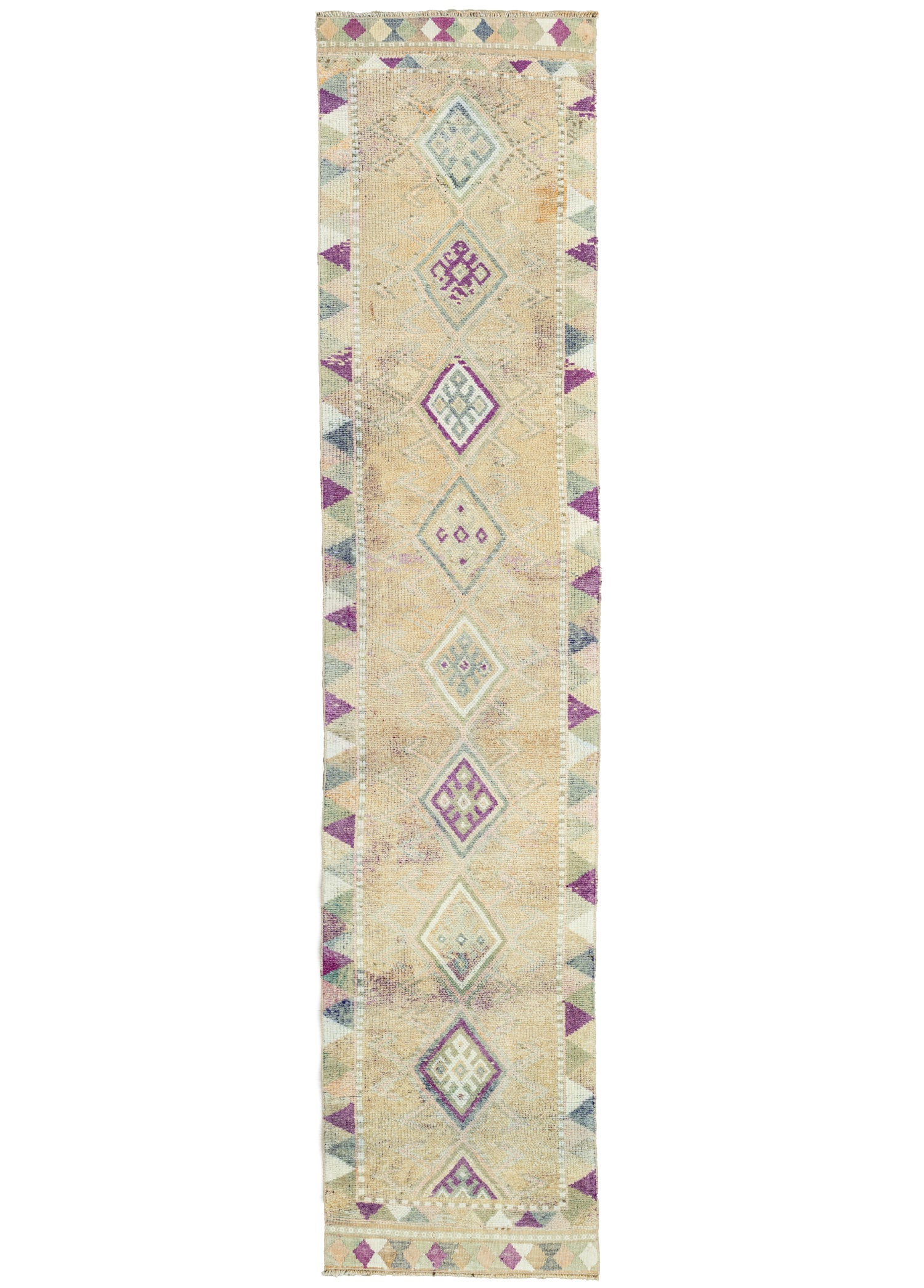 Merda Geometrik Tasarımlı Yün Yolluk 75x369 cm