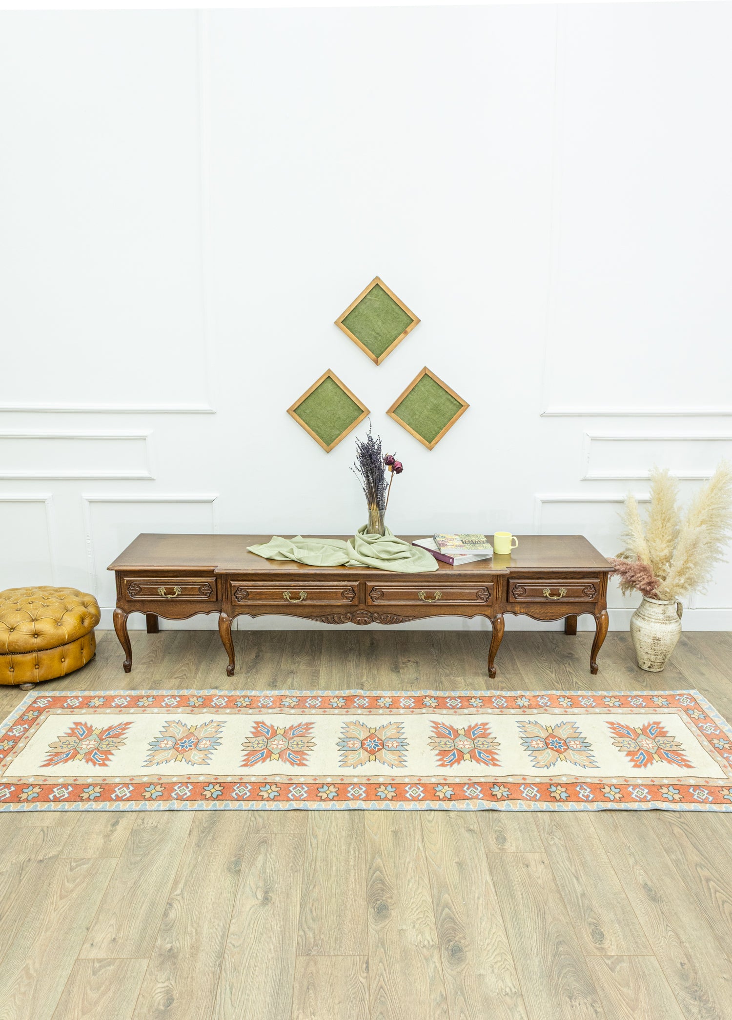 İnay Renkli El Dokuma Yün Yolluk 83x296 cm