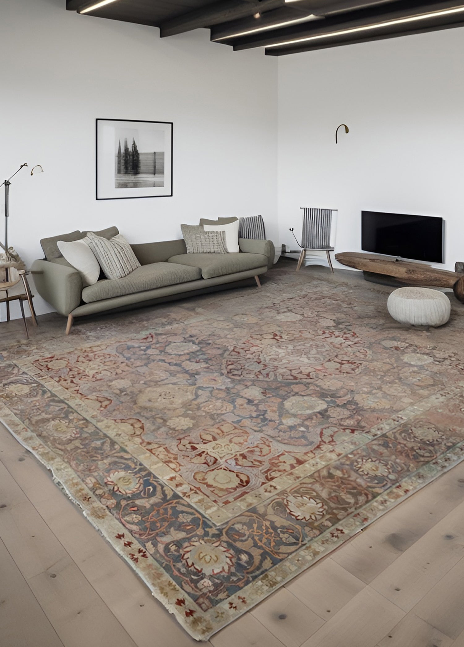 Miyane Orientel Desenli Renkli El Dokuma İran Halısı 366x446 cm