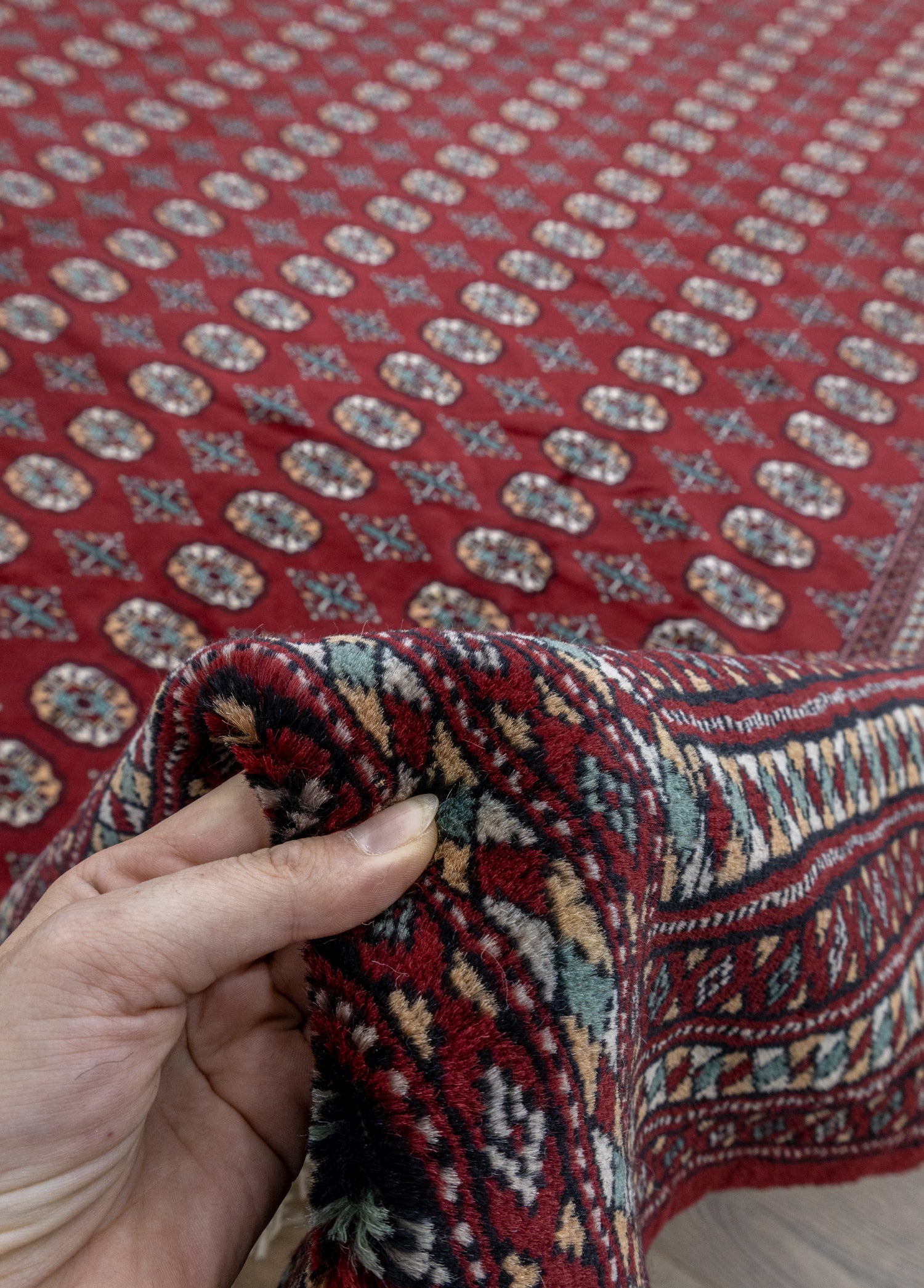 Tılla Geleneksel Türkmen Desenli El Dokuma Türkmen Halısı 365x555 cm