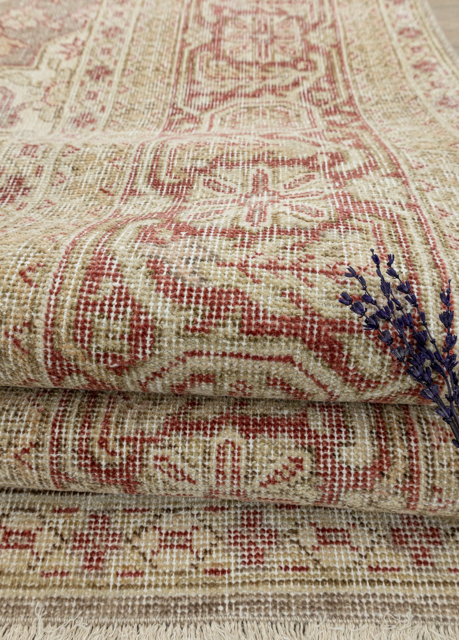 Fasa Pastel Renkli Vintage El Dokuma Halı 276x393 cm