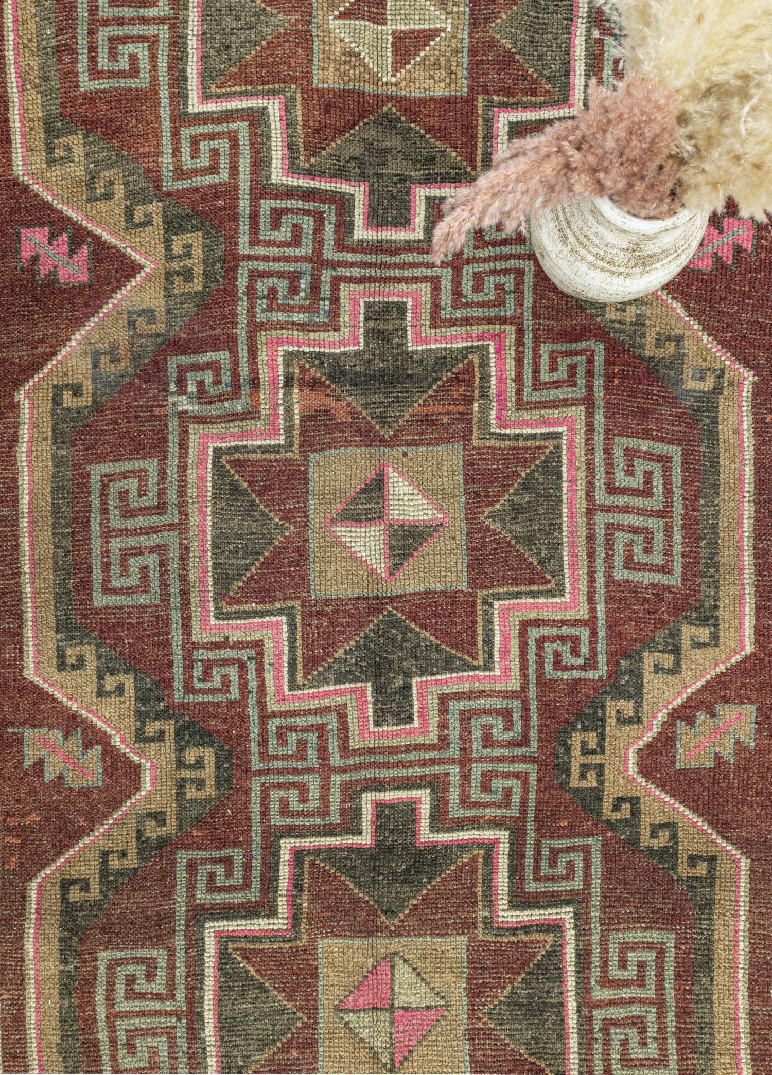 Eral Geometrik Desenli Yün Yolluk 160x449 cm
