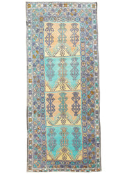 Tayte Bereket Motifli Renkli Yün Halı 158x371 cm