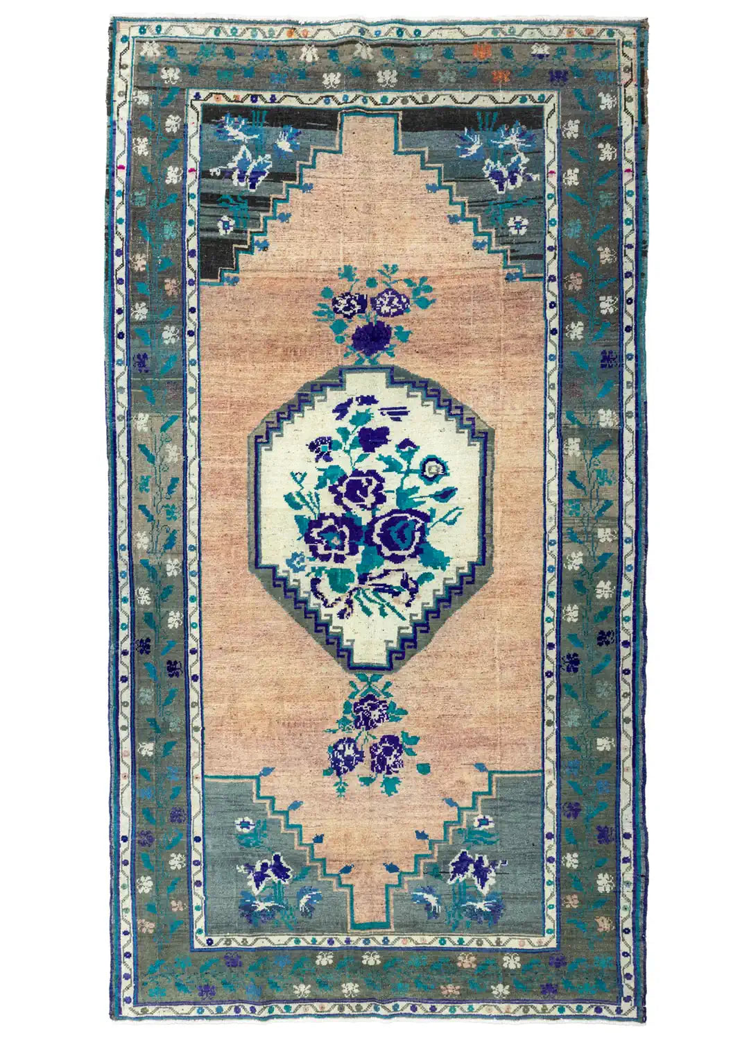 Laila Rustik Desenli El Dokuma Yün Halı 140x261 cm